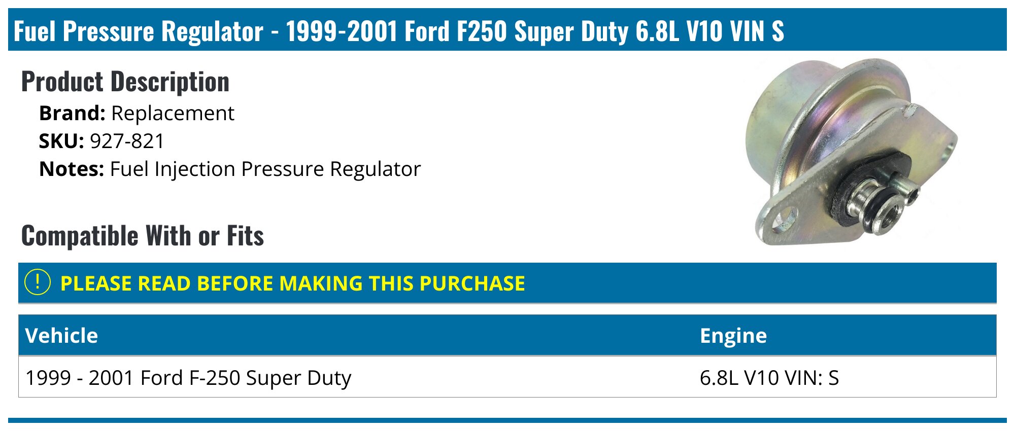 Motorcraft™ Fuel Injection Pressure Regulator - Ford (CM-5296