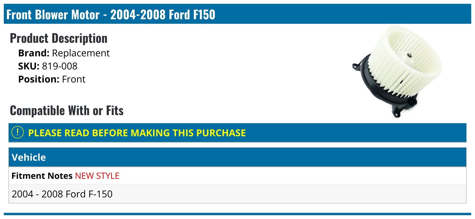 Aazon.co: A/C Heater Blower otor Assebly for ercury onterey Ford