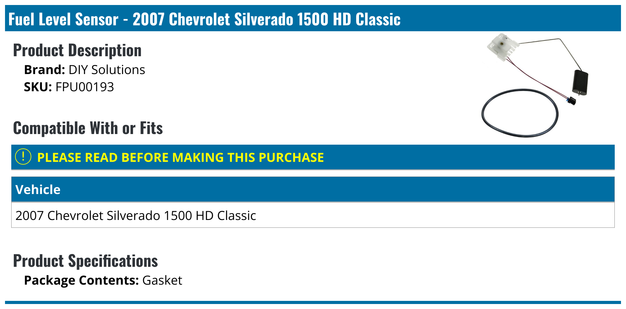 2007 Chevrolet Silverado 1500 HD Classic Fuel Level Sensor DIY