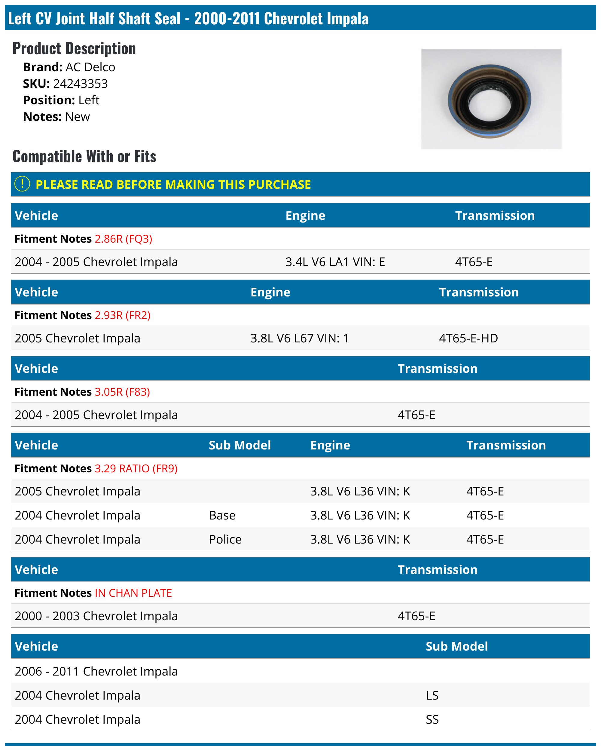 Get the Best Priced Chevrolet Impala Axle - Parts Geek Get the Best Priced Chevrolet Impala Axle - Parts Geek