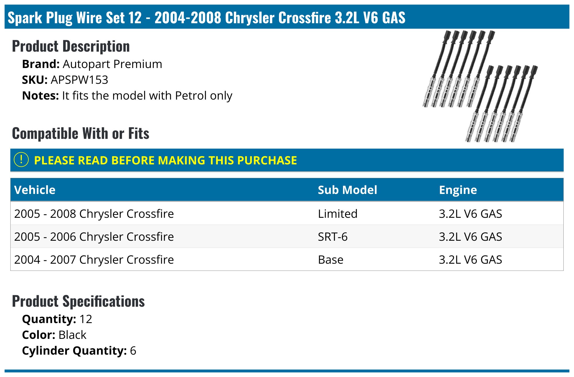 NGK Standard Spark Plug Set Of 12 – Fits Mercedes E320 C320 & Chrysler Crossfire V6