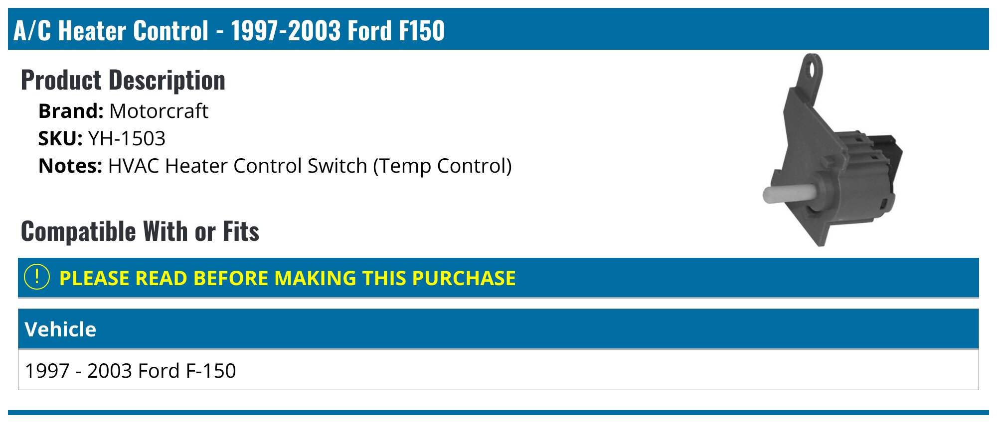 Genuine OEM Motorcraft YH1801 HVAC Mode Door Actuator Ford AR3Z19E616E
