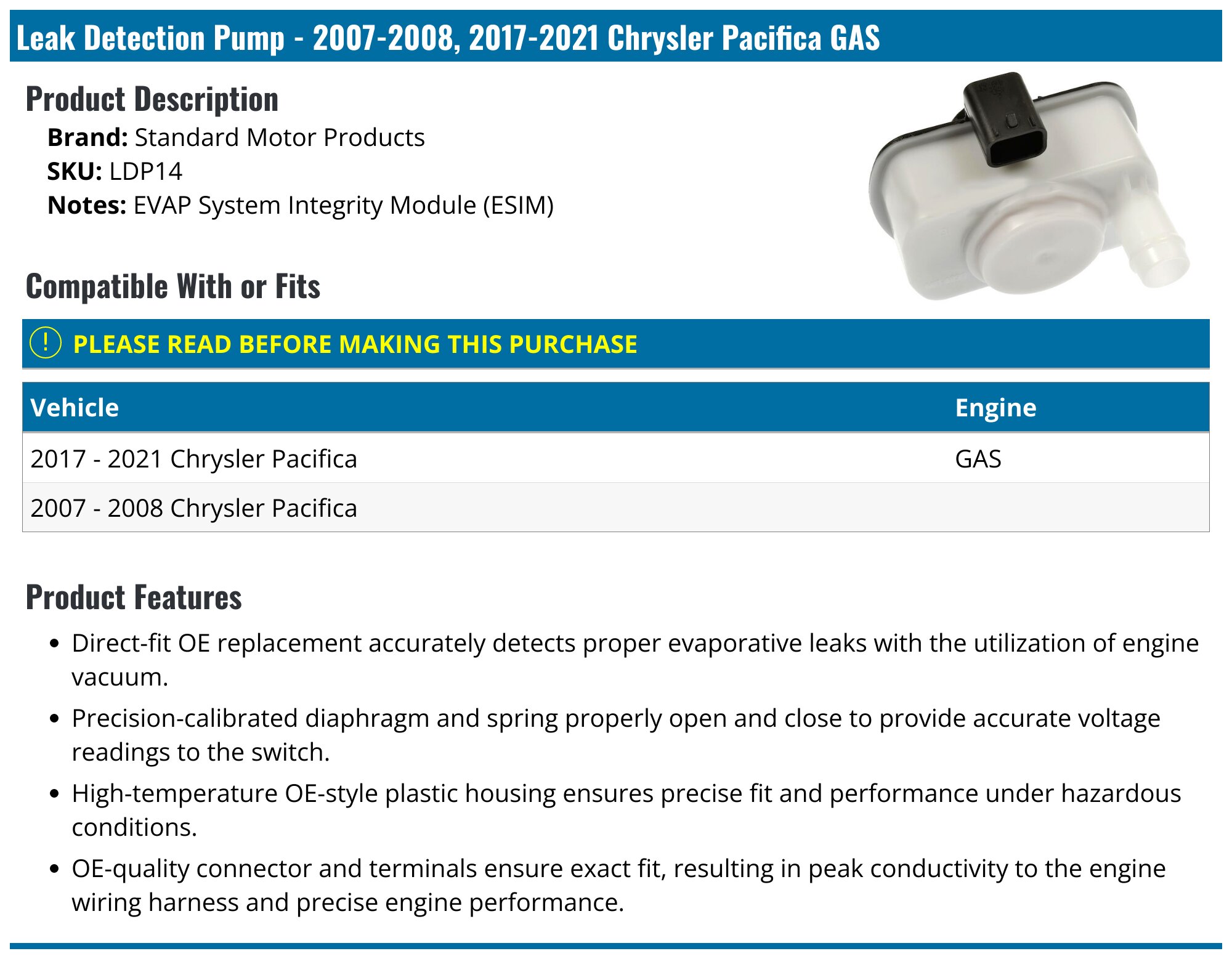 真空ソレノイドバルブ Compatible With Chrysler For Pacifica 2007 