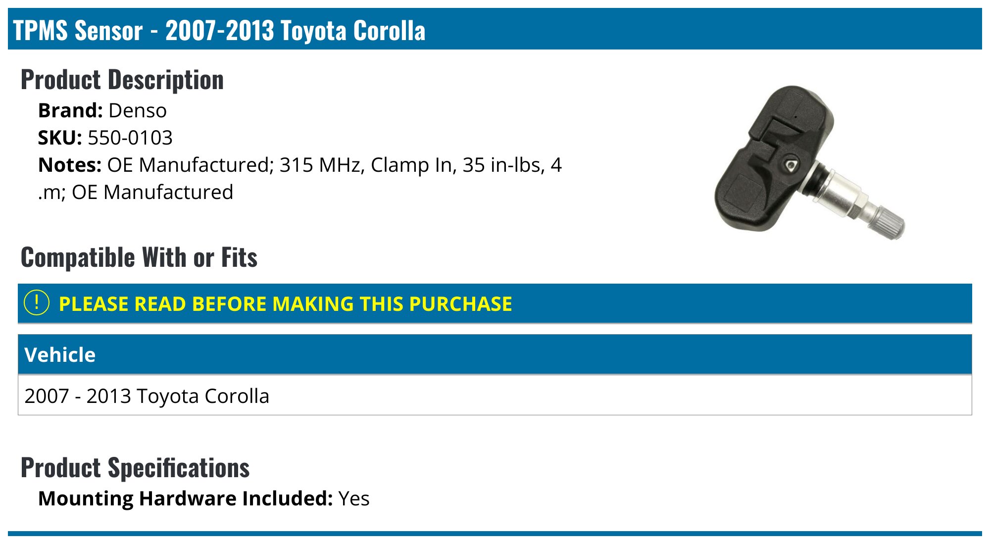 Tpms Sensor De Presión De Neumáticos Para Toyota Tundra | Cuotas sin