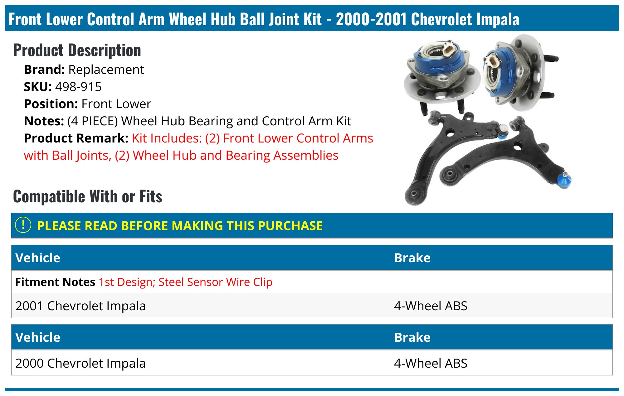 2Pcs Suspension Front Lower Control Arms Ball Joints Kit for