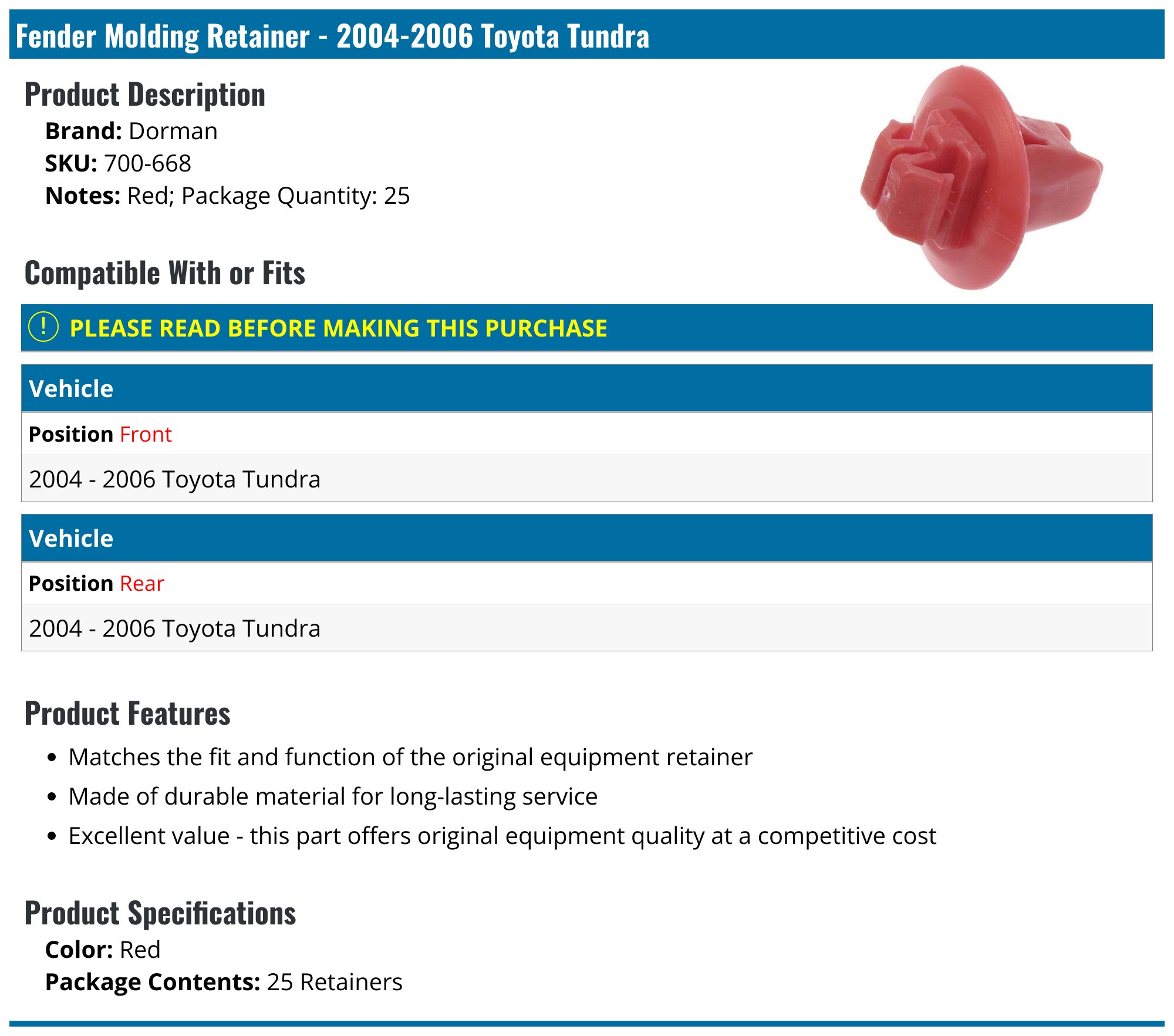 2000-2024 Toyota Fender Liner Screw 90080-15091 | Toyota Parts Express