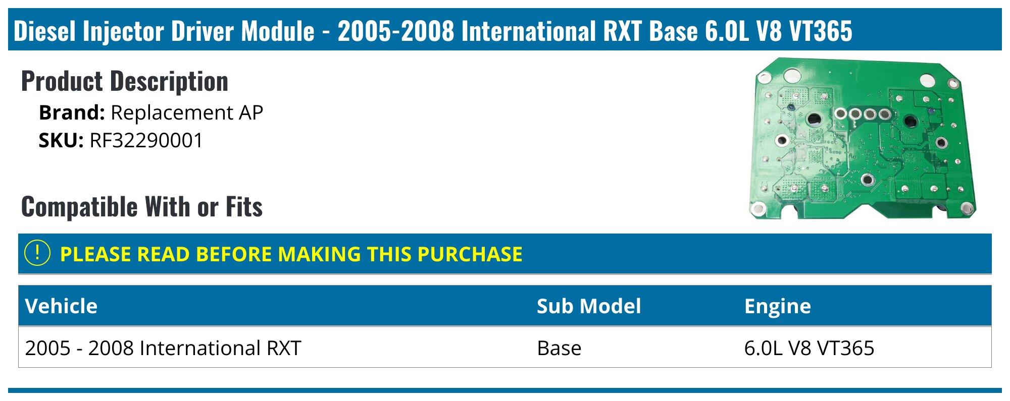 Vdj79 Injector Module 2005-2008 International RXT Diesel Injector Driver Module - Replacement ...