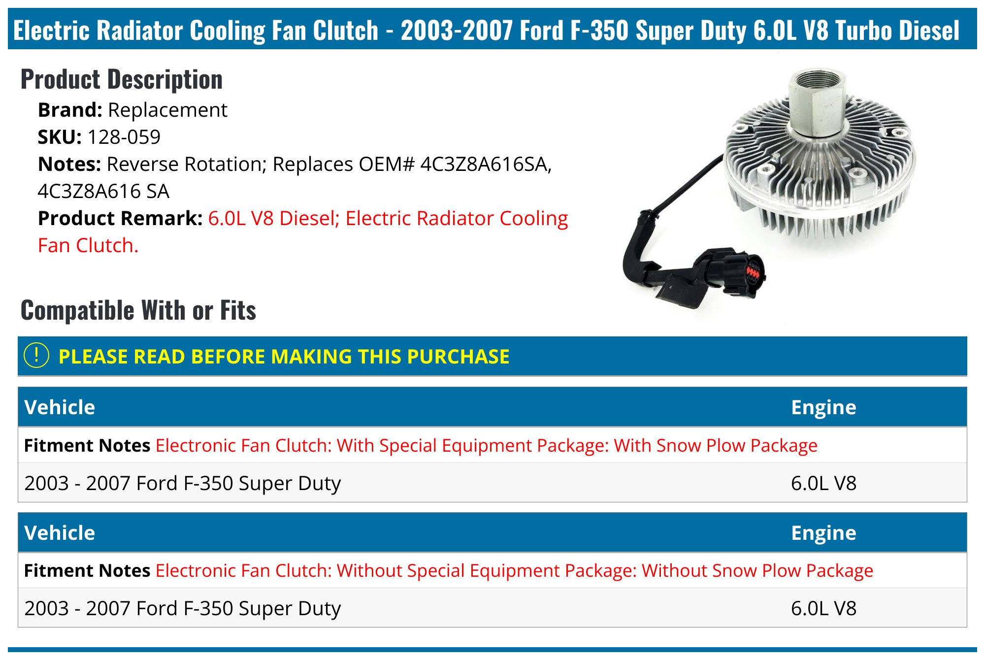 Radiator Fan Clutch Assembly | Replacement Cooling Fan Clutches