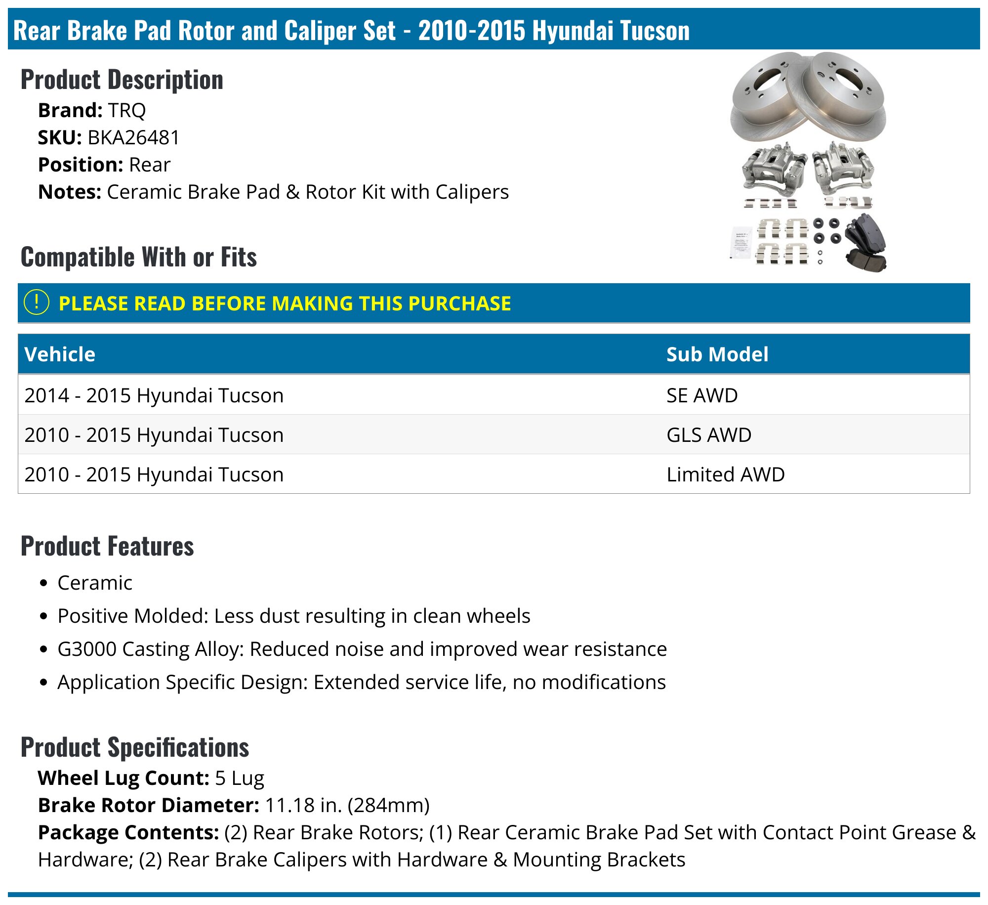 PowerStop Rotor Kit | 2010–2011 Hyundai Tucson (SC5807) main image 0