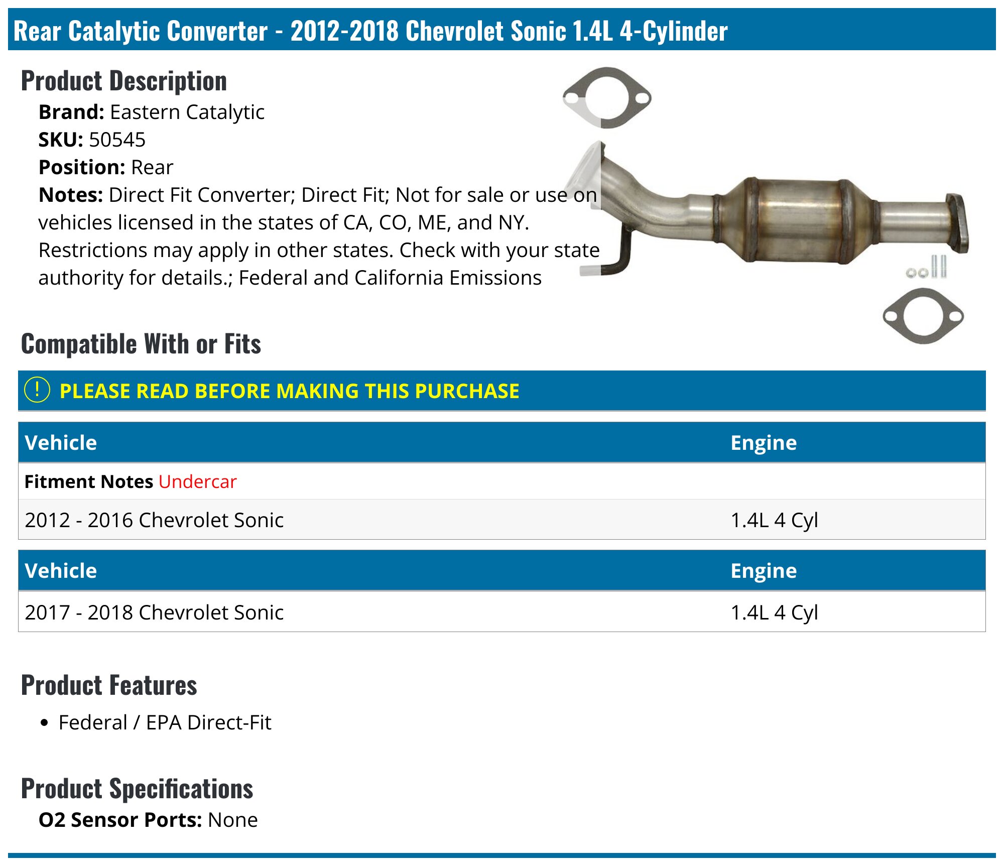 SAROTIN Front Catalytic Converter Compatible with Nissan Altima 2013 2014 2015 2016 2017 2018 2.5L High Flow (EPA Compliant