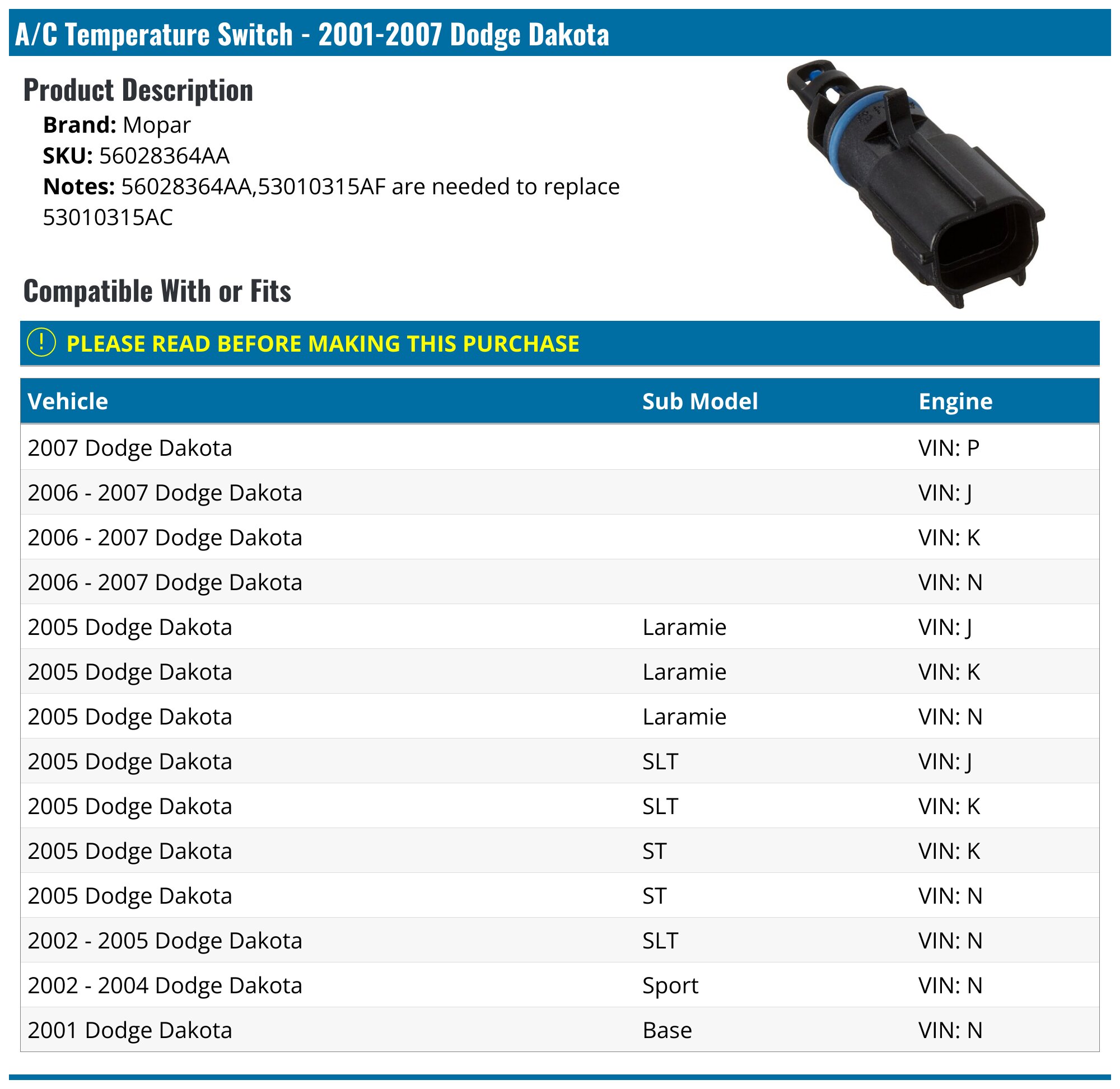 2005 Dodge Dakota SLT 3.7L A/C Compressor and Clutch (FG308