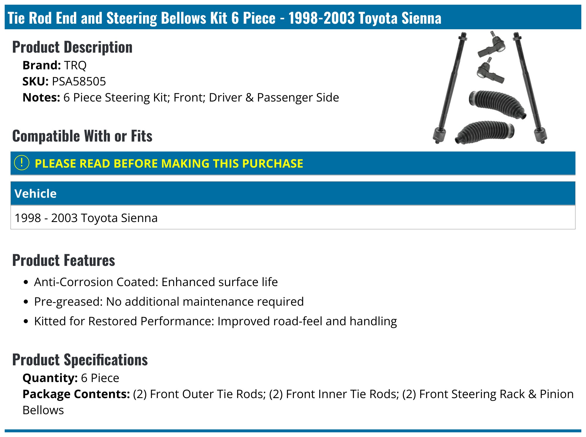 CV Axle Front Inner & Outer Boot 6 Piece Kit-AUDI A8 Quattro-IN STOCK CV Axle Front Inner & Outer Boot 6 Piece Kit-AUDI A8 Quattro-IN STOCK