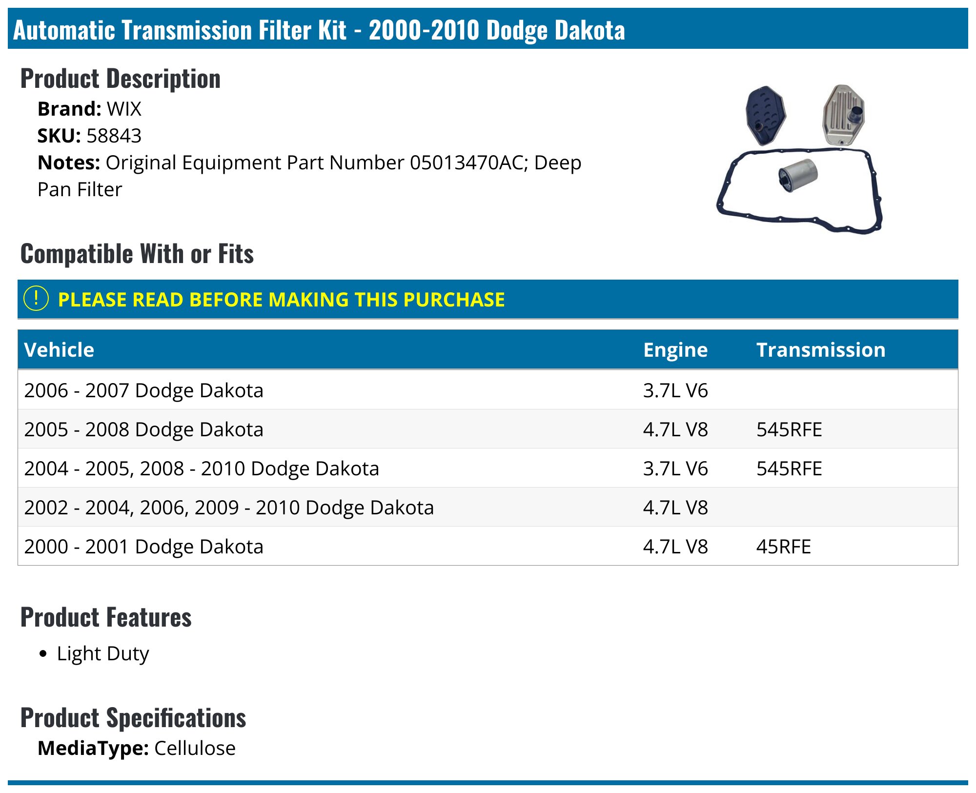 OEM HD Clutch Kit For 2000 Dodge Dakota 3.9L - Standard Crew Extended Cab