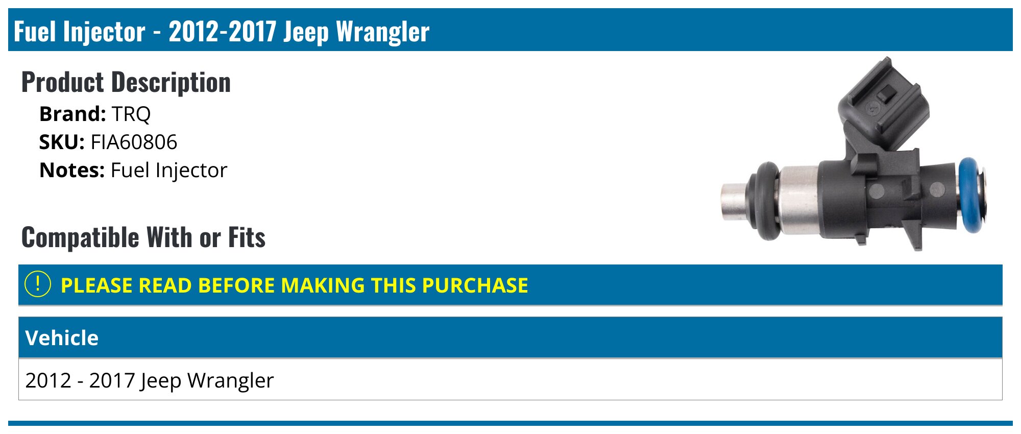 OEM Bosch x6 Fuel Injectors for 2012-2019 Jeep Wrangler 3.6L