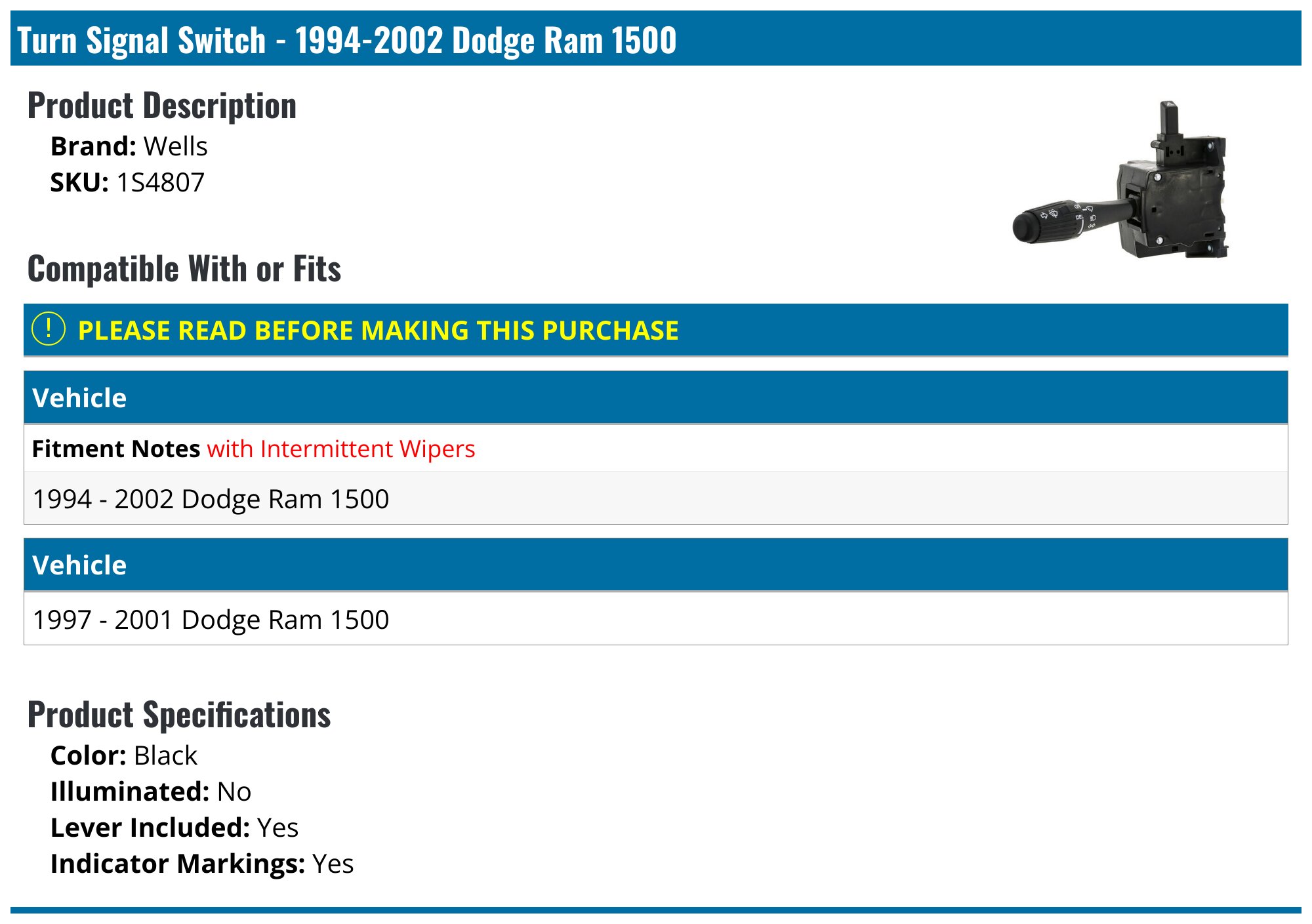 1994-2002-dodge-ram-1500-turn-signal-switch-wells-1s4807