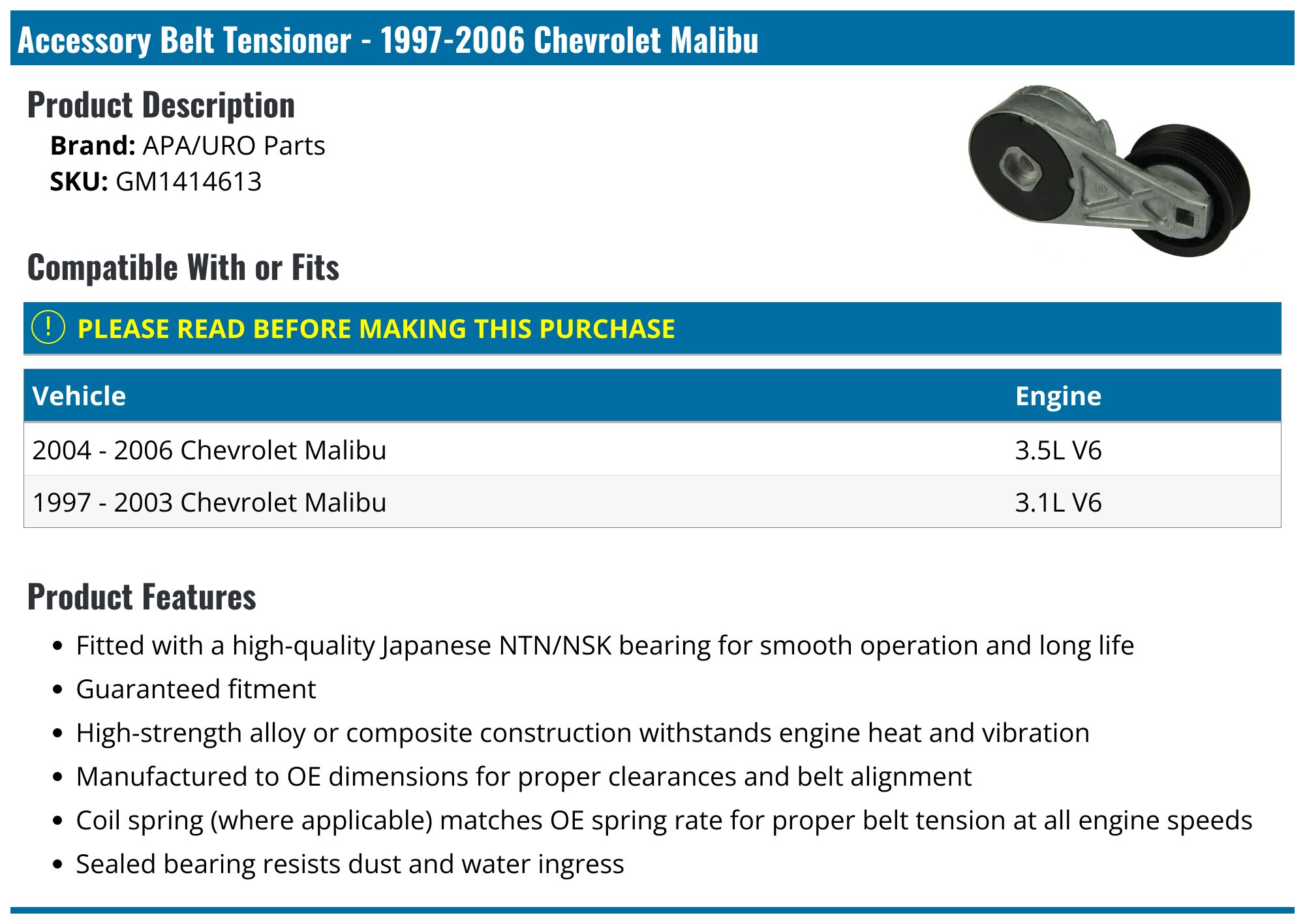 Hood & Components for 2014 Chevrolet Malibu | GM Parts Center