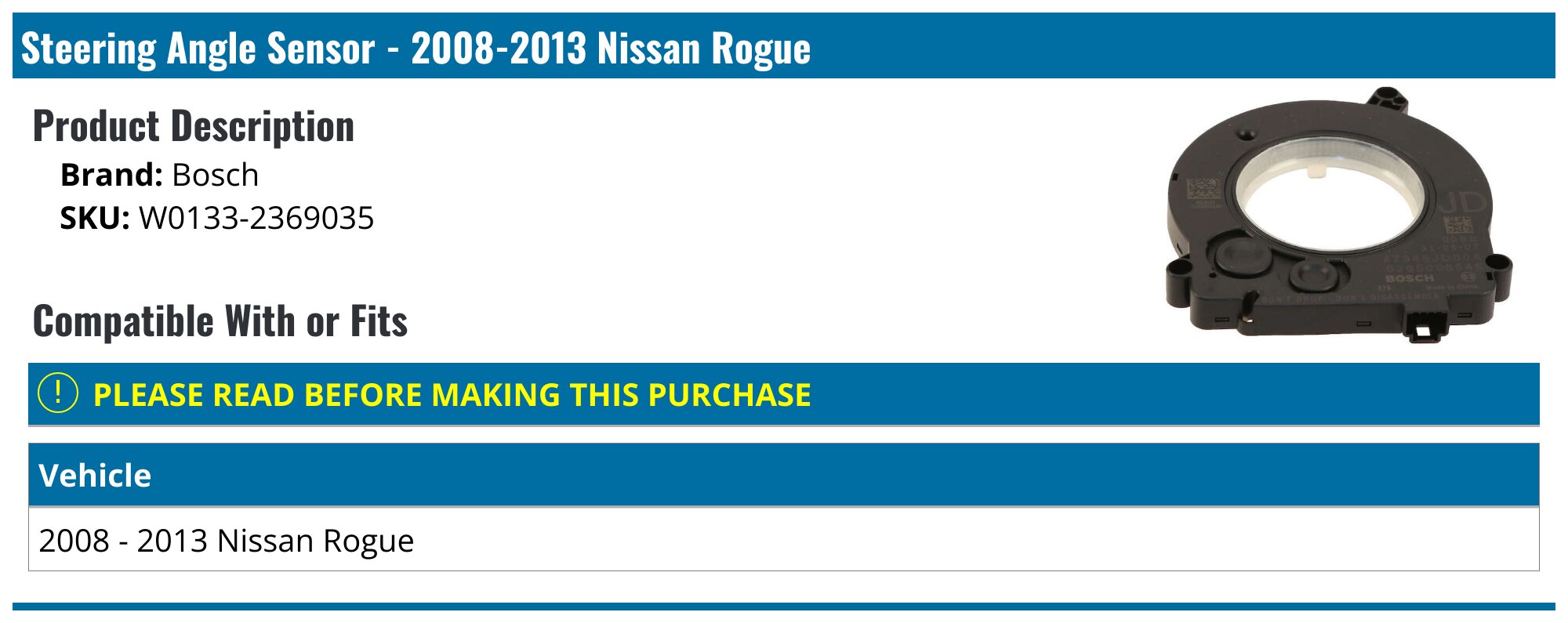 Nissan Rogue Steering Wheel Clock Spring (2008-2013) – Cruise & Horn Switch Assembly