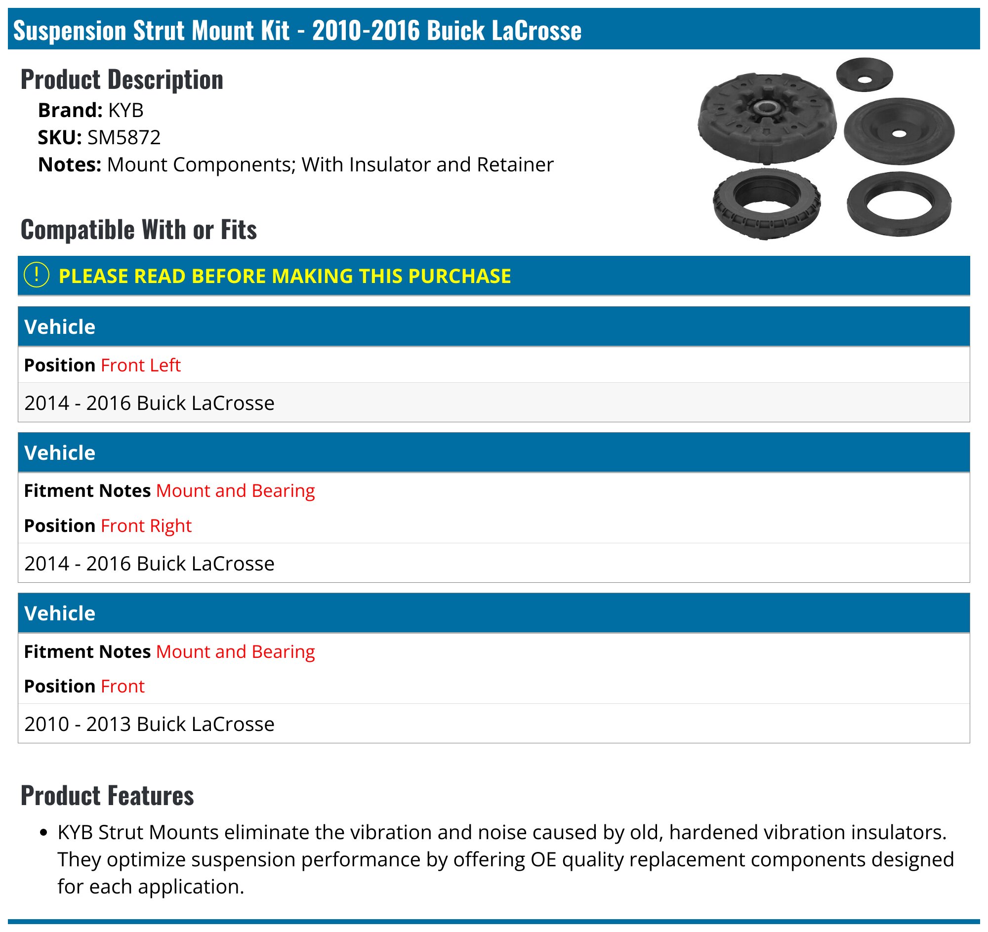 Ammortizzatori Bilstein B4 19-183664 Posteriore Per Buick Lacrosse Regal Ii