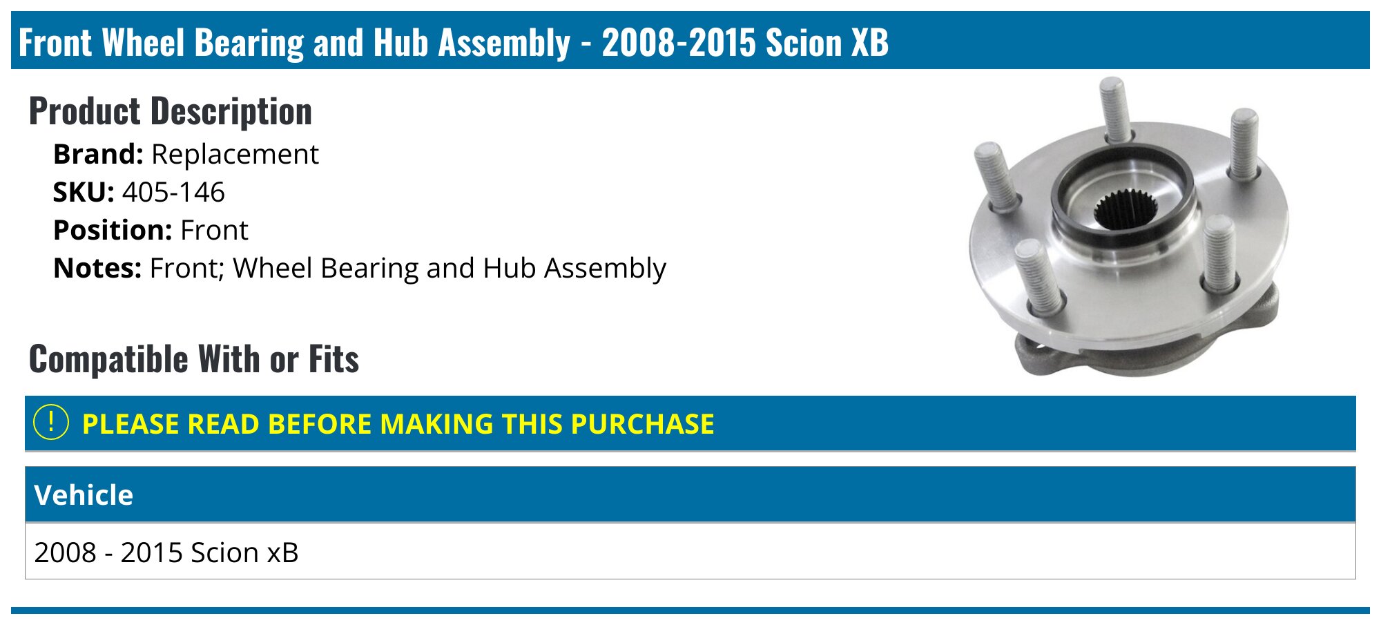 FRONT Wheel Hub Bearing Assembly For 2008-2013 NISSAN ROGUE (PAIR) | eBay