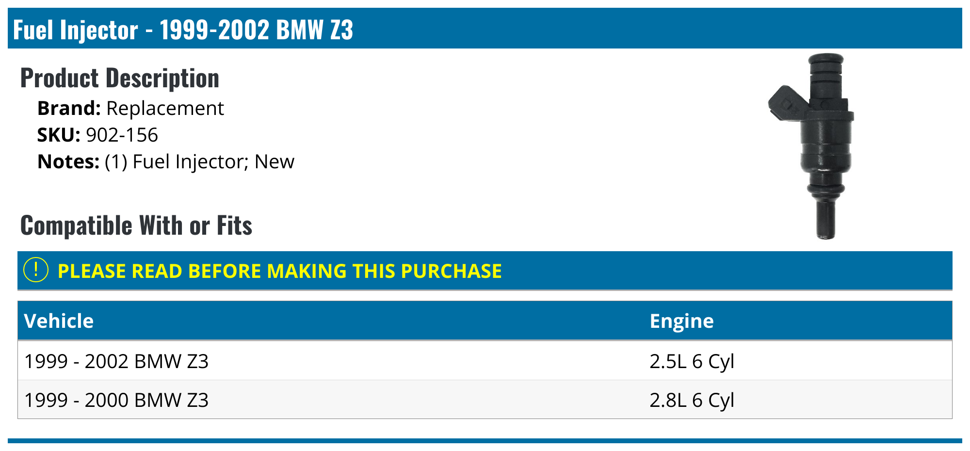 19992002 BMW Z3 Fuel Injector Replacement 902156