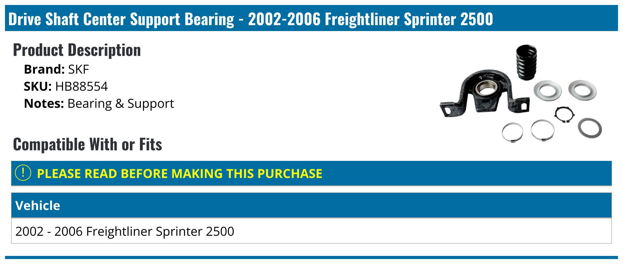 Drive Shaft Center Support Bearing, That Fits 1988-2005 P-30 | Mill Supply, Inc
