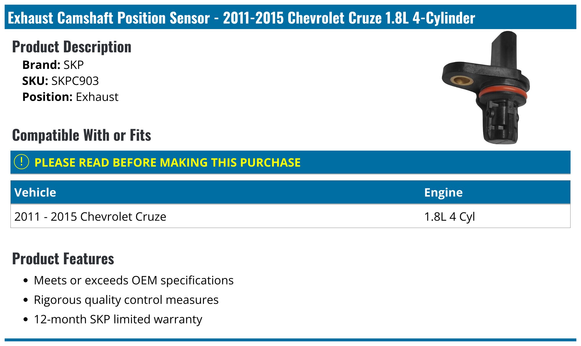2013 Chevy Cruze Camshaft Position Sensor Locationnull