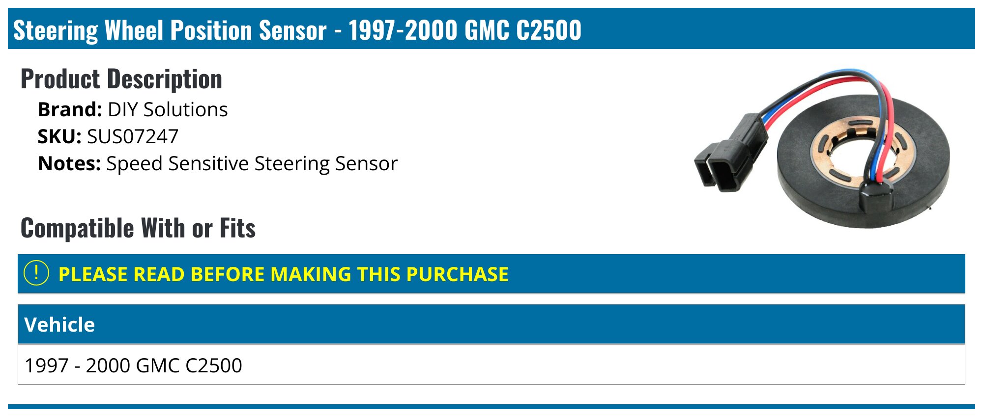 Dorman Steering Wheel Position Sensor – Fits Buick, Cadillac, Chevy, GMC, Hummer, Saab - View #5