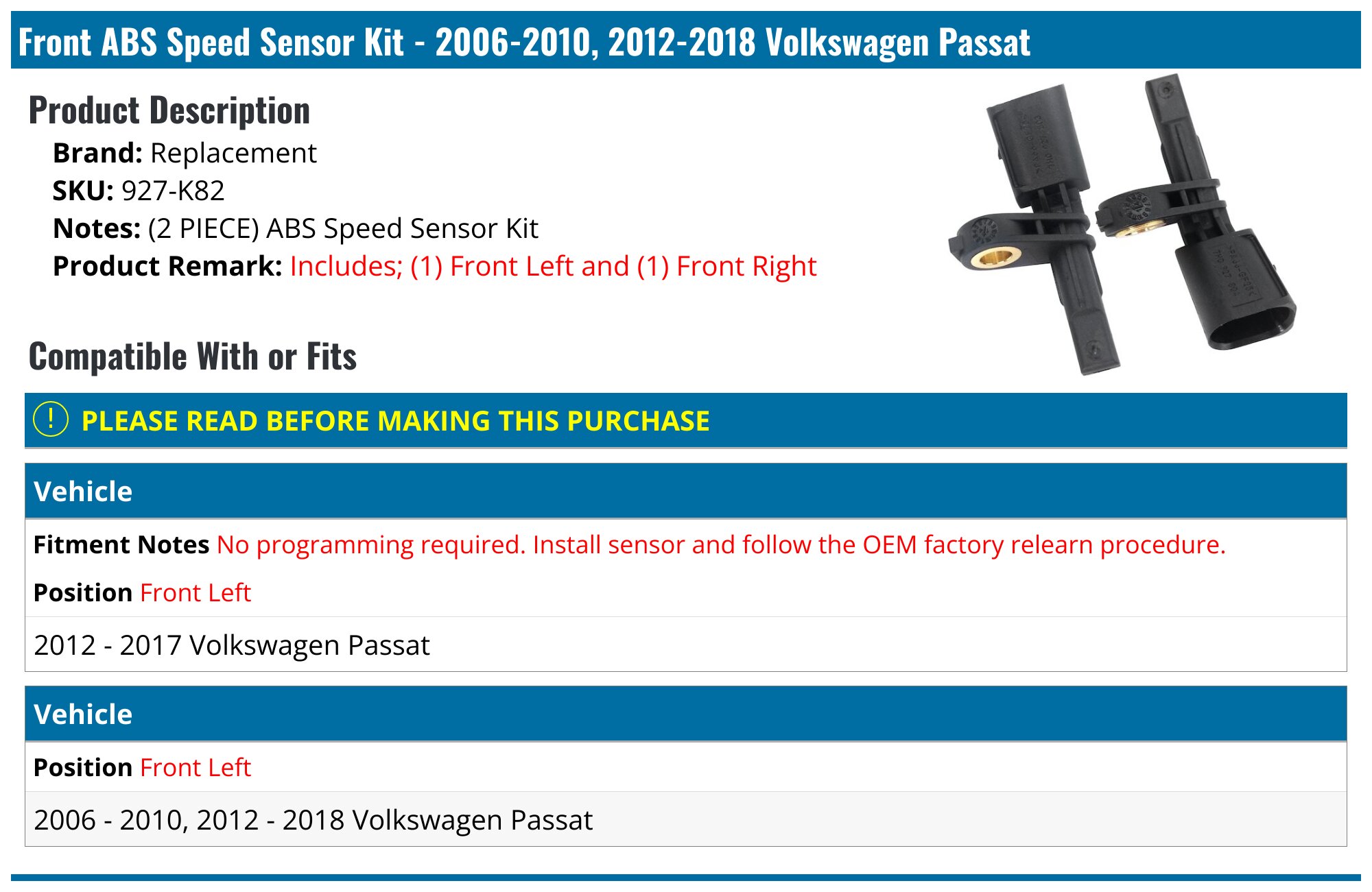 ABS Wheel Speed Sensor Replacement | Parts Geek