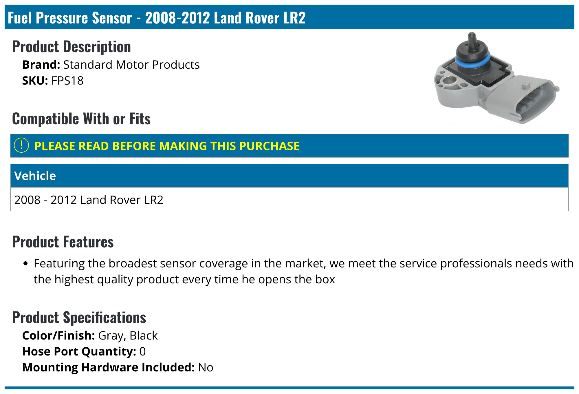 2008-2012 Land Rover LR2 Fuel Pump - Genuine W0133-1983091 2008-2012 Land Rover LR2 Fuel Pump - Genuine W0133-1983091