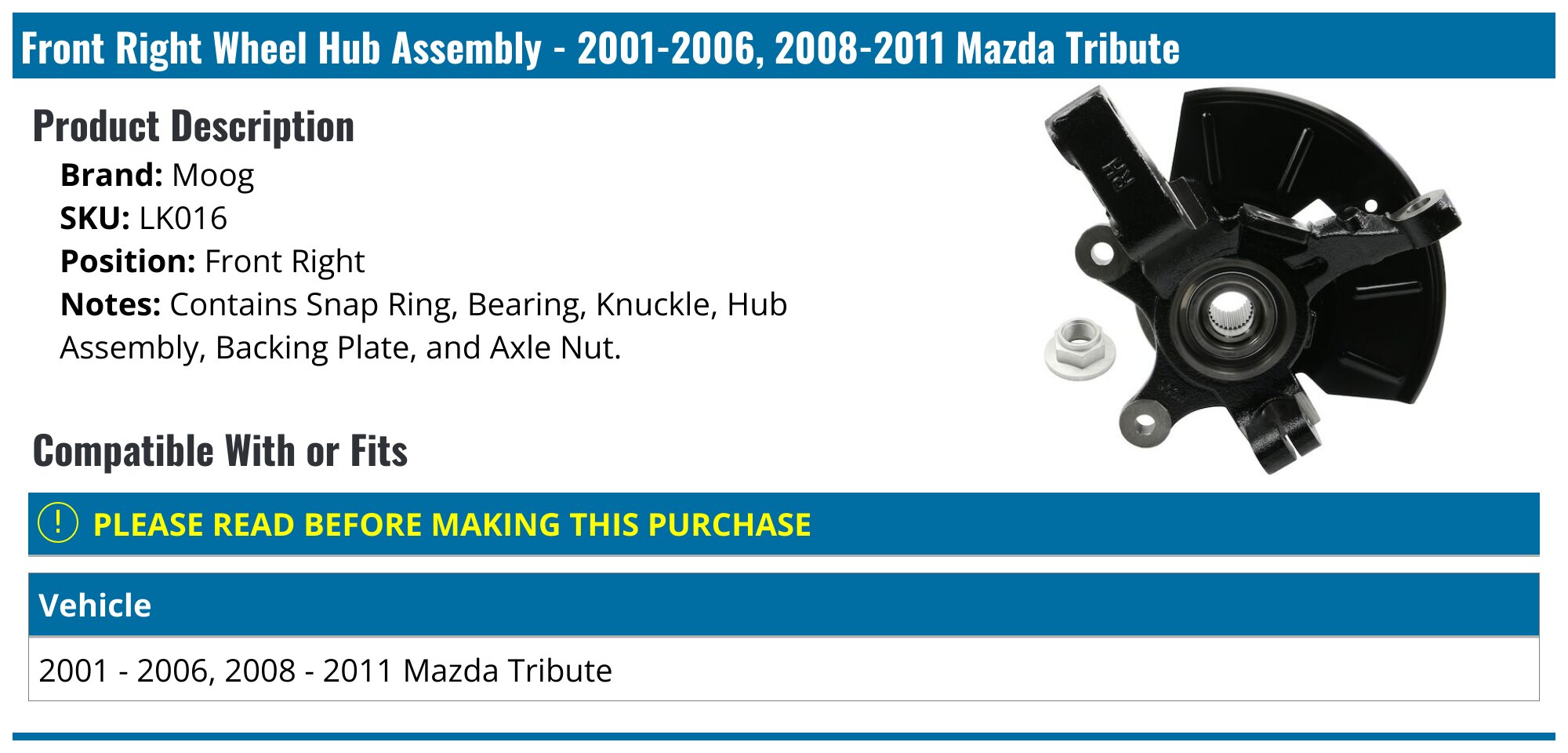 Hub Assembly - 2009 Mazda 3 | O'Reilly Auto Parts Hub Assembly - 2009 Mazda 3 | O'Reilly Auto Parts