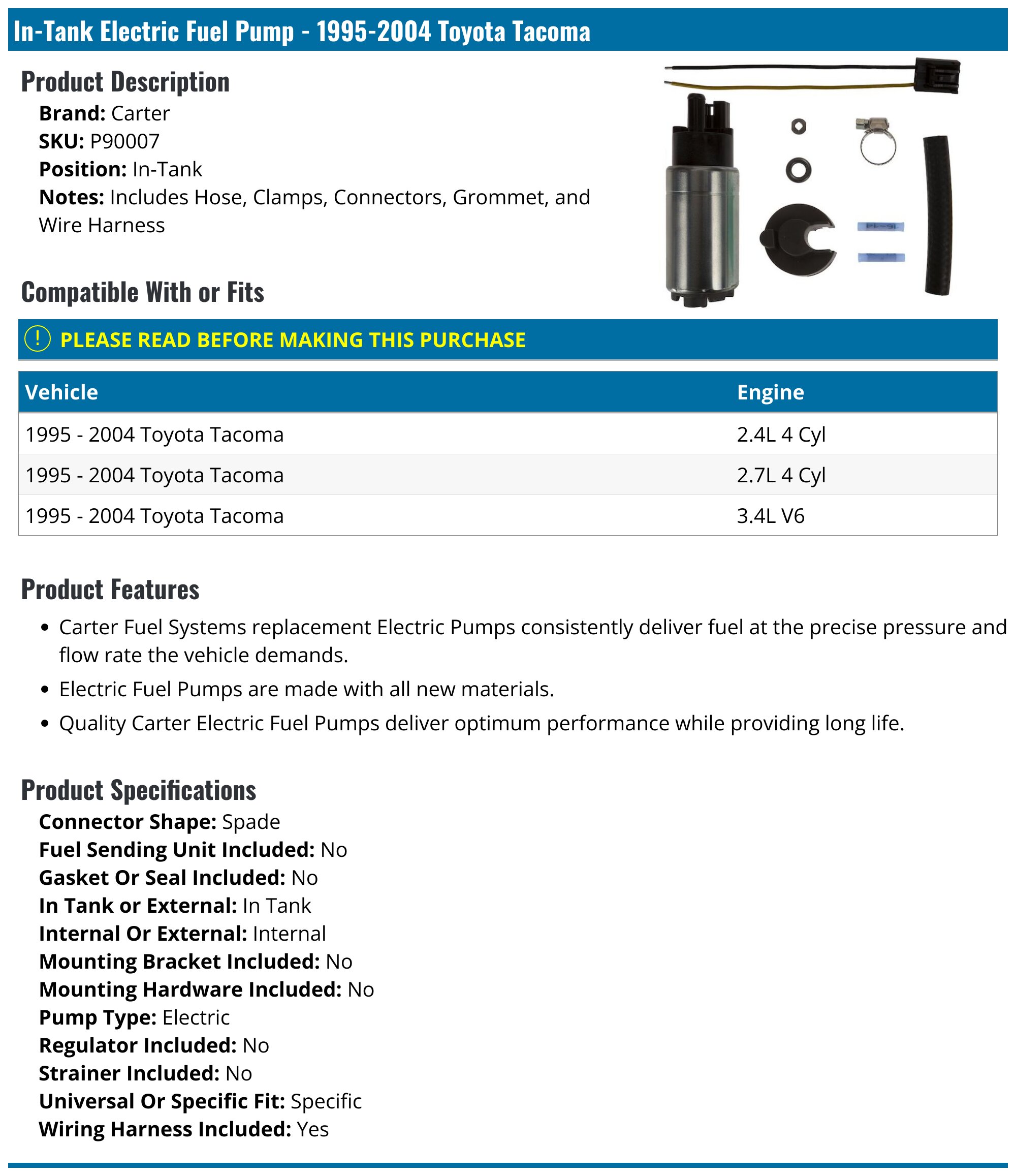 Spectra Premium Fuel Pump Tank Seal & Screws For Toyota Tacoma 1995-2004 (91165PH)