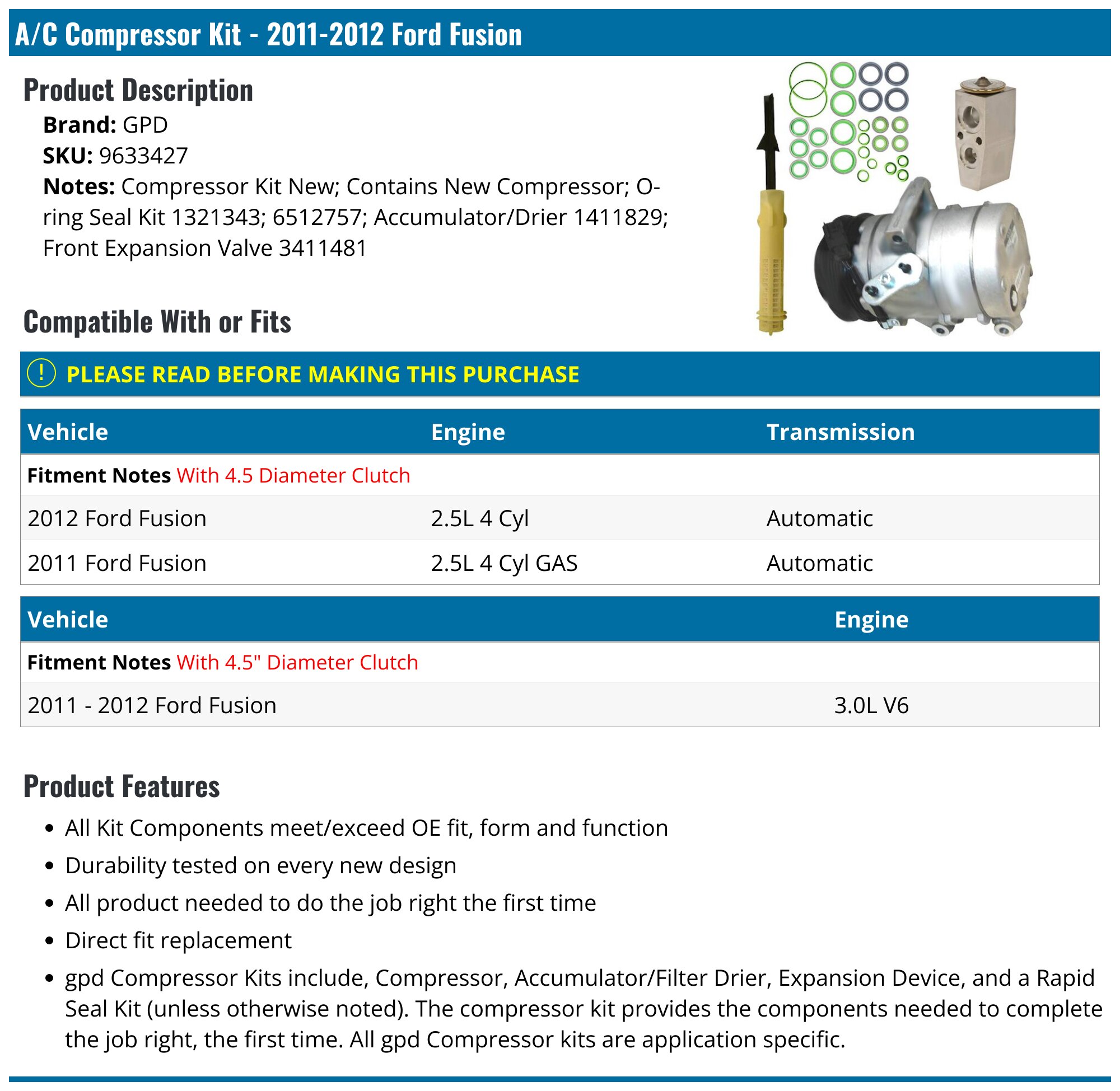 A/C Compressors & Clutches For 2010 Ford Fusion