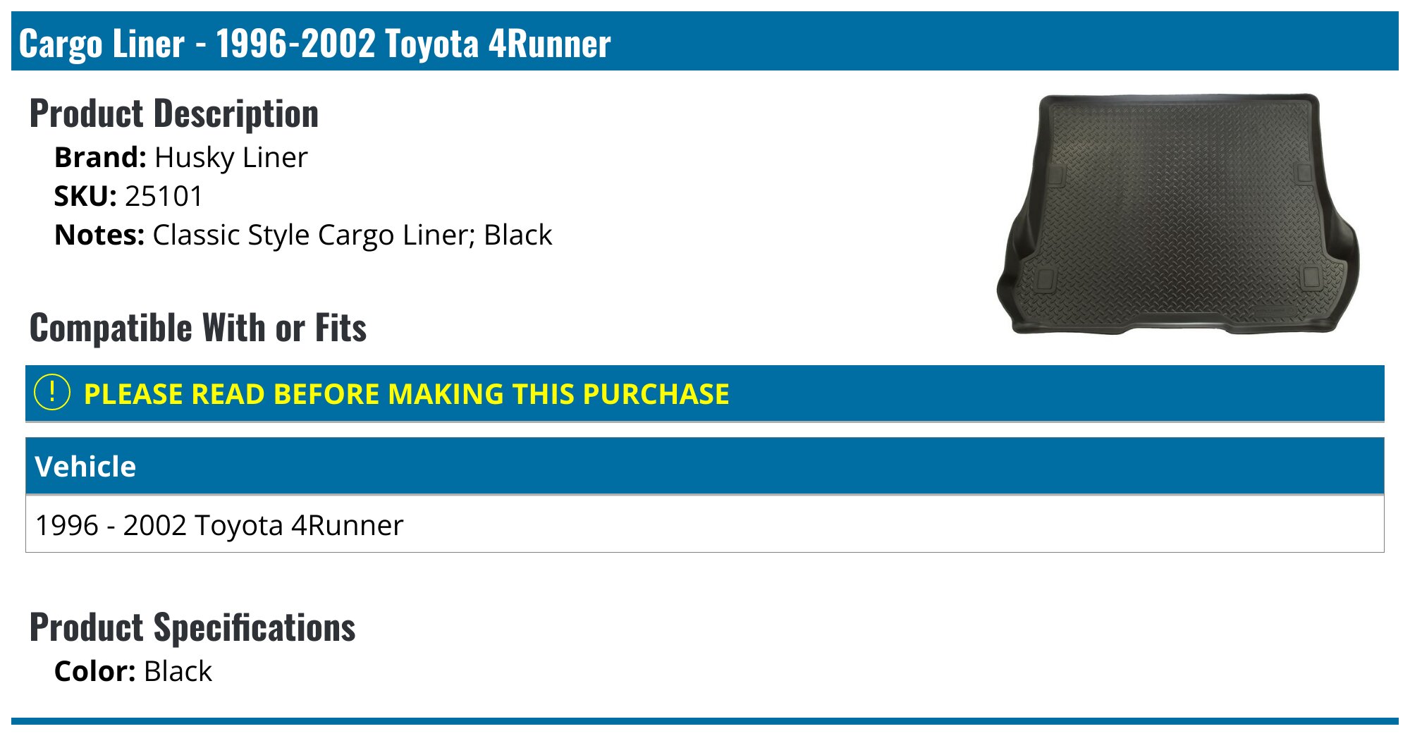 WeatherTech 42228 WeatherTech Cargo Liners | Summit Racing