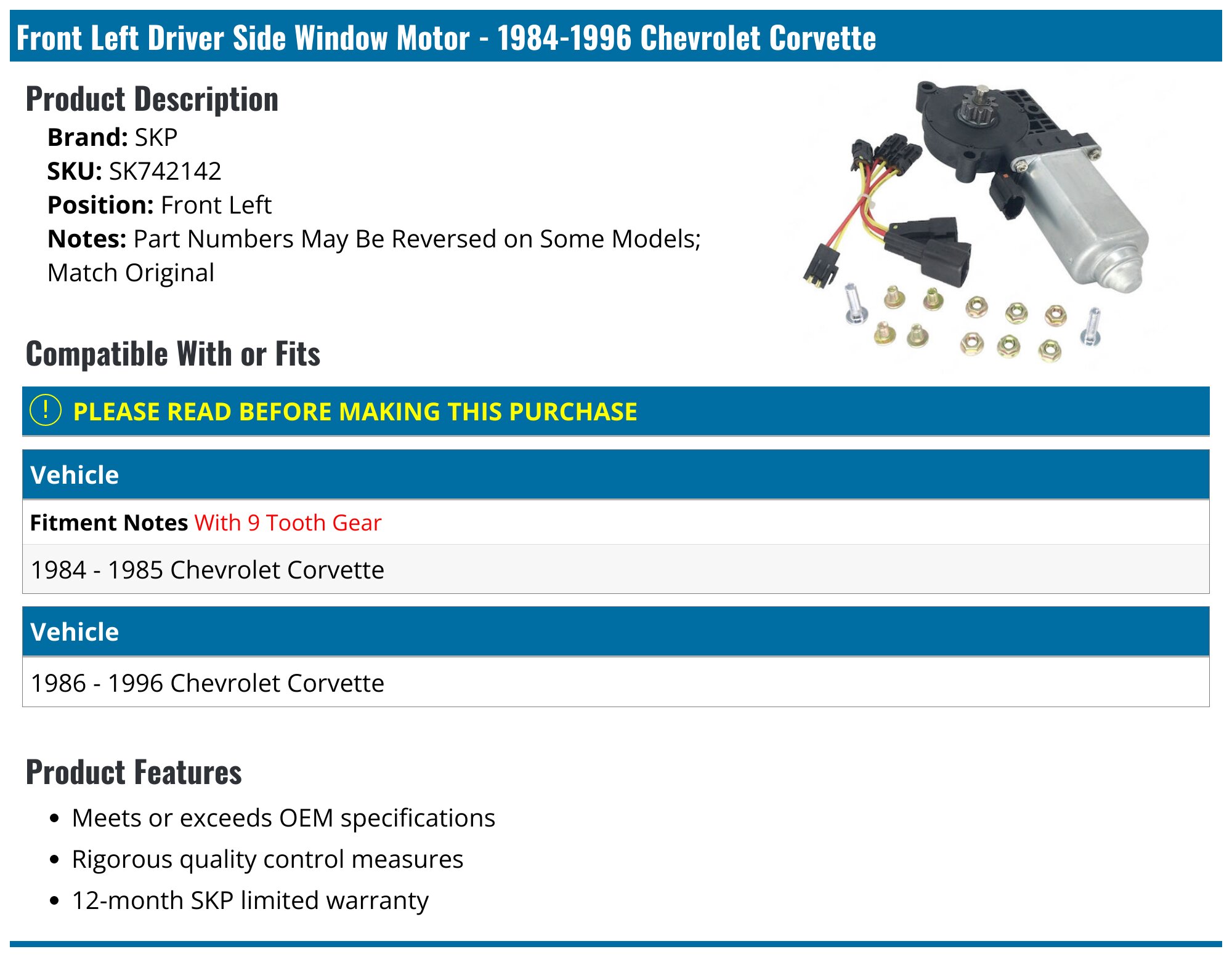 Power Window Motor Replacement Parts Geek