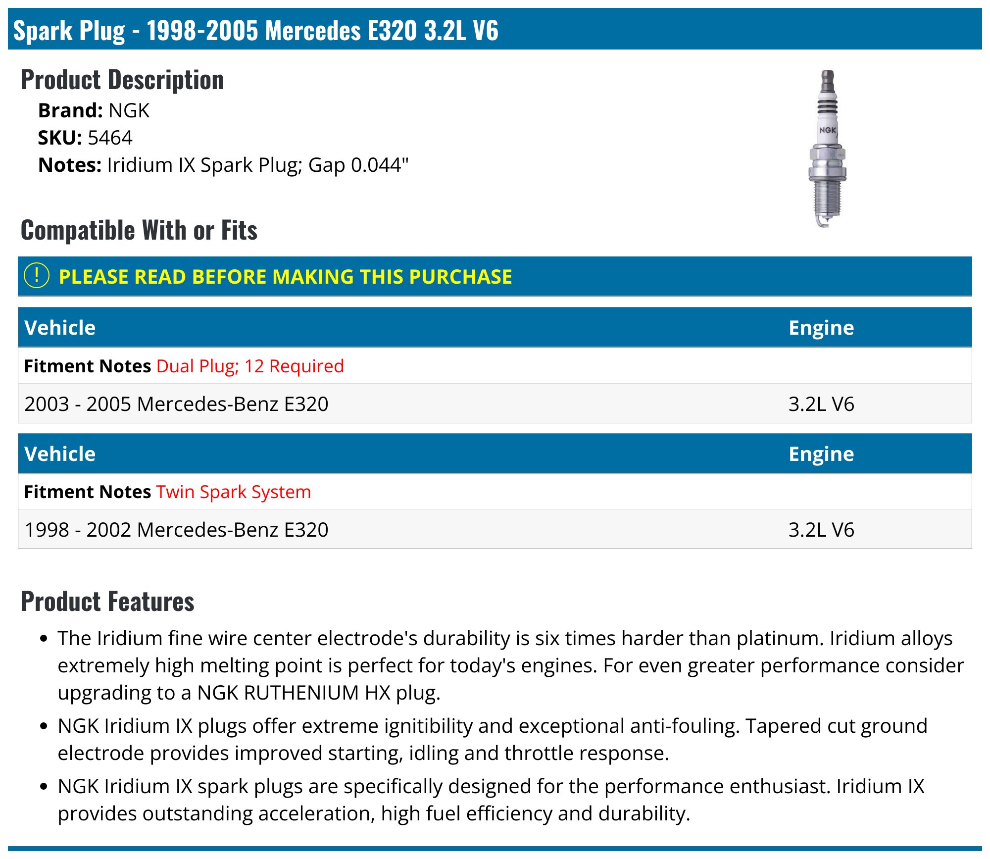 A-Premium Ignition Coils and Spark Plugs Kits Compatible with Mercedes-Benz C240 C280 C32 C320 CLK320 E320 ML320 ML350 S350 SL320 SLK32 Chrysler 6-PC Set