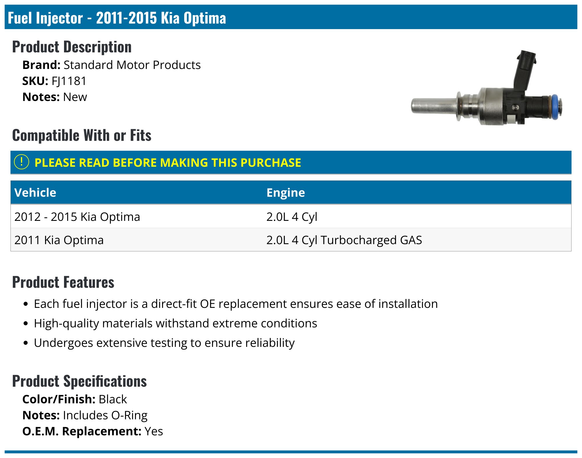 Complete Service Kit For Kia Optima 2011-2015 1.7 CRDi Diesel – Oil, Filters Included