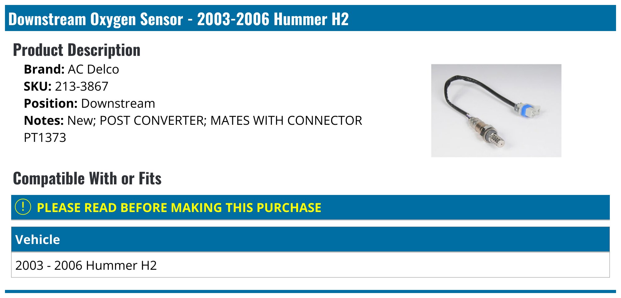 thumbnail image 2 of 4Pcs O2 Oxygen Sensor Set For 2003-2006 Hummer H2 6.0L – Upstream & Downstream, Auspartshouse 2 of 6