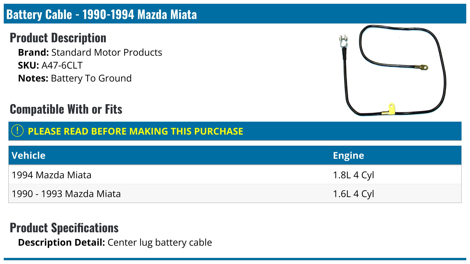 OEM Mazda Miata Battery J Hook – Perfect Fit For 1990-1997 Models (Brand New)