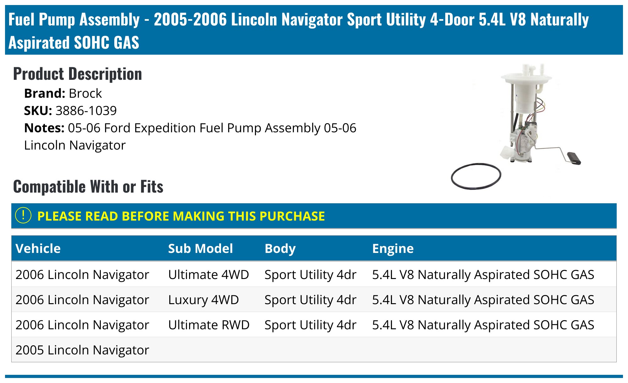 Bomba Combustible Lincoln Navigator Luxury 2007 5.4l | Meses Sin Interés - Foto 14