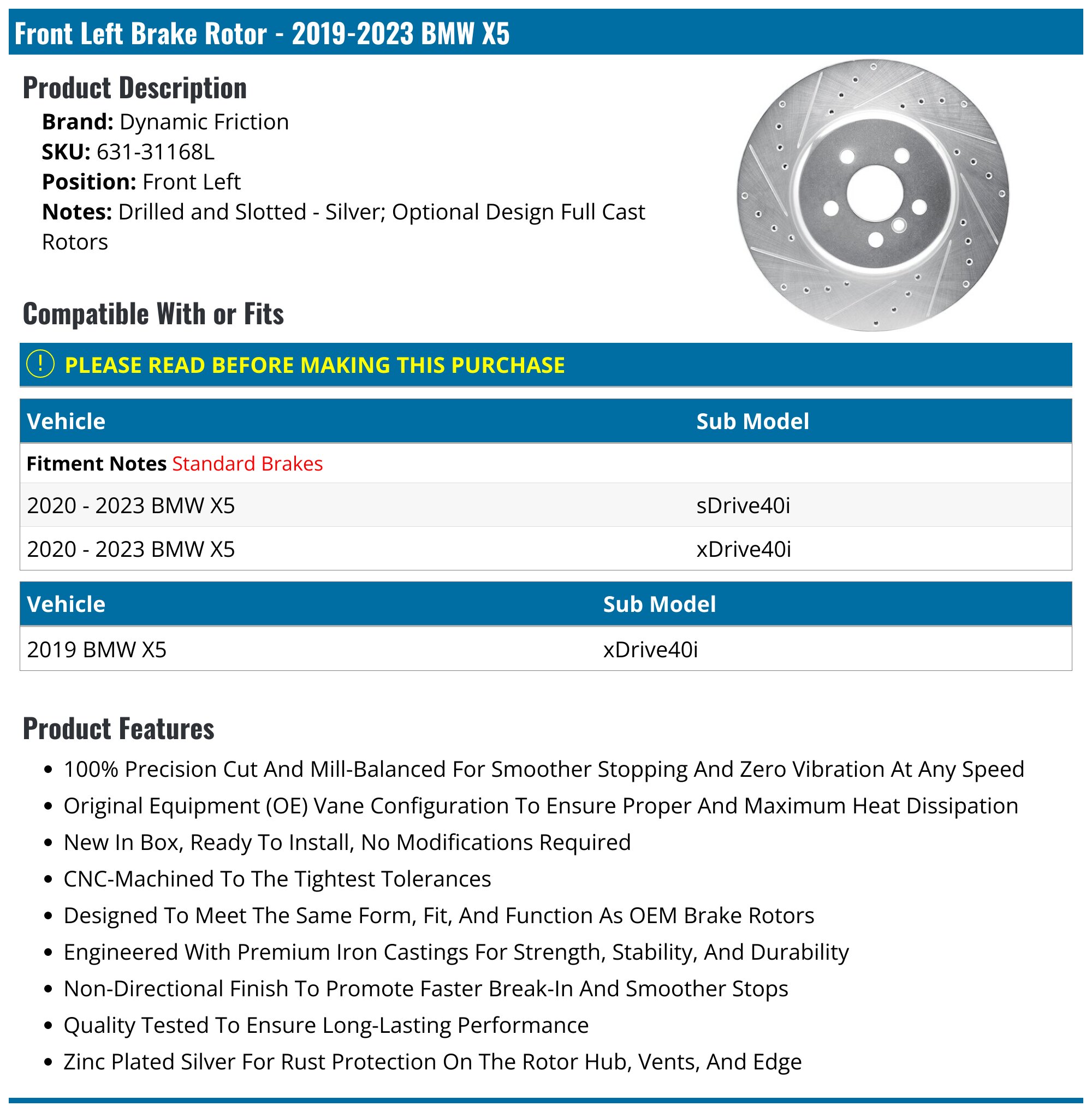 R1 Concepts eLINE Series Front Rear Drilled and Slotted Brake Rotors Compatible For