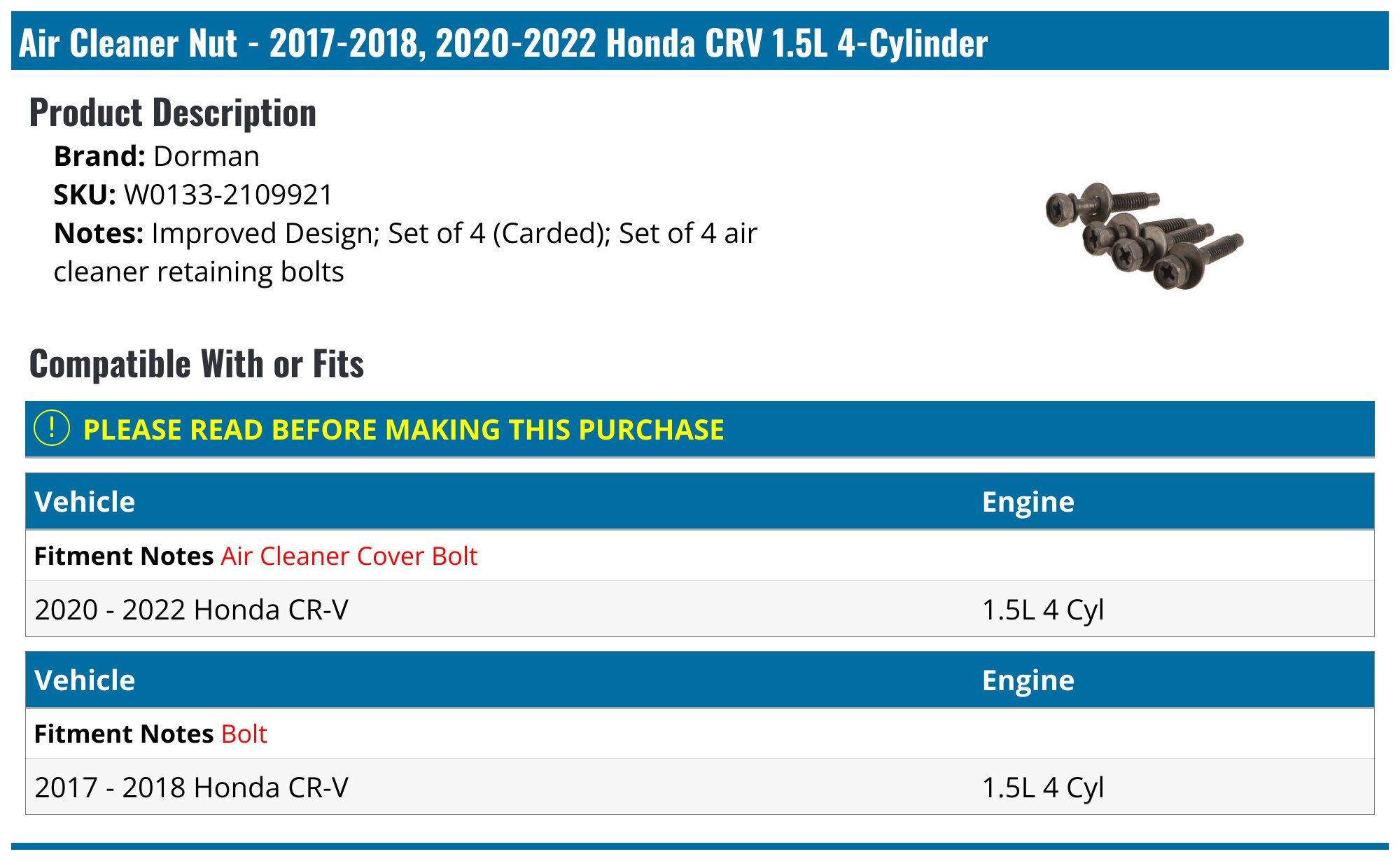 OEM Honda 90202-Z2E-000 Air Cleaner Nut – Genuine Factory Part, For Engine Air Box