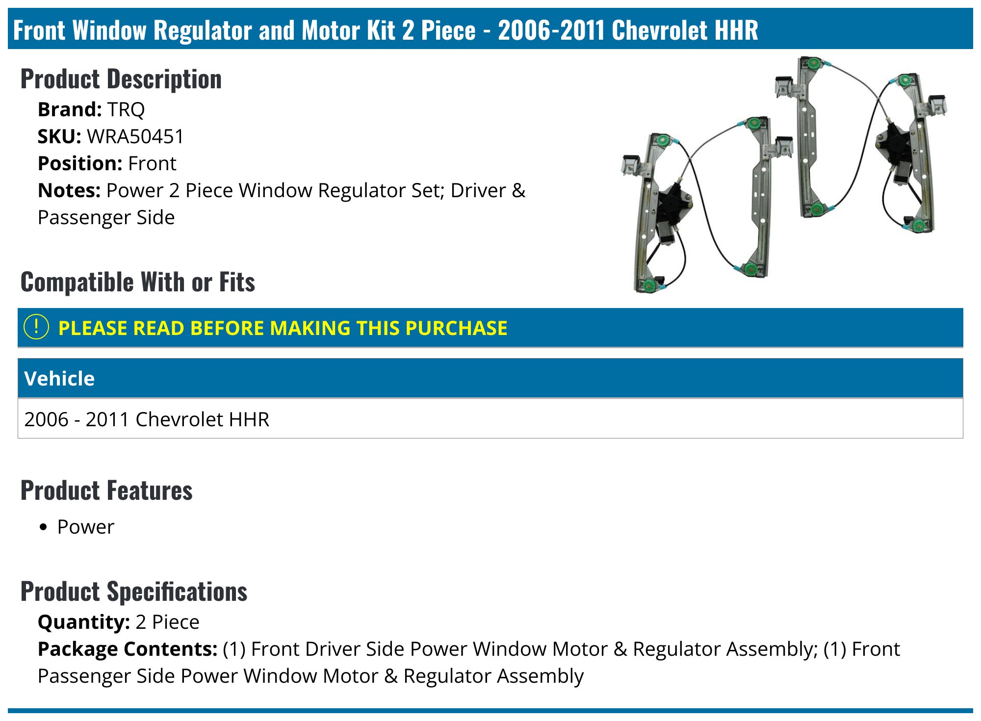 Tail Light for 2006-2011 Chevrolet HHR Passenger Side