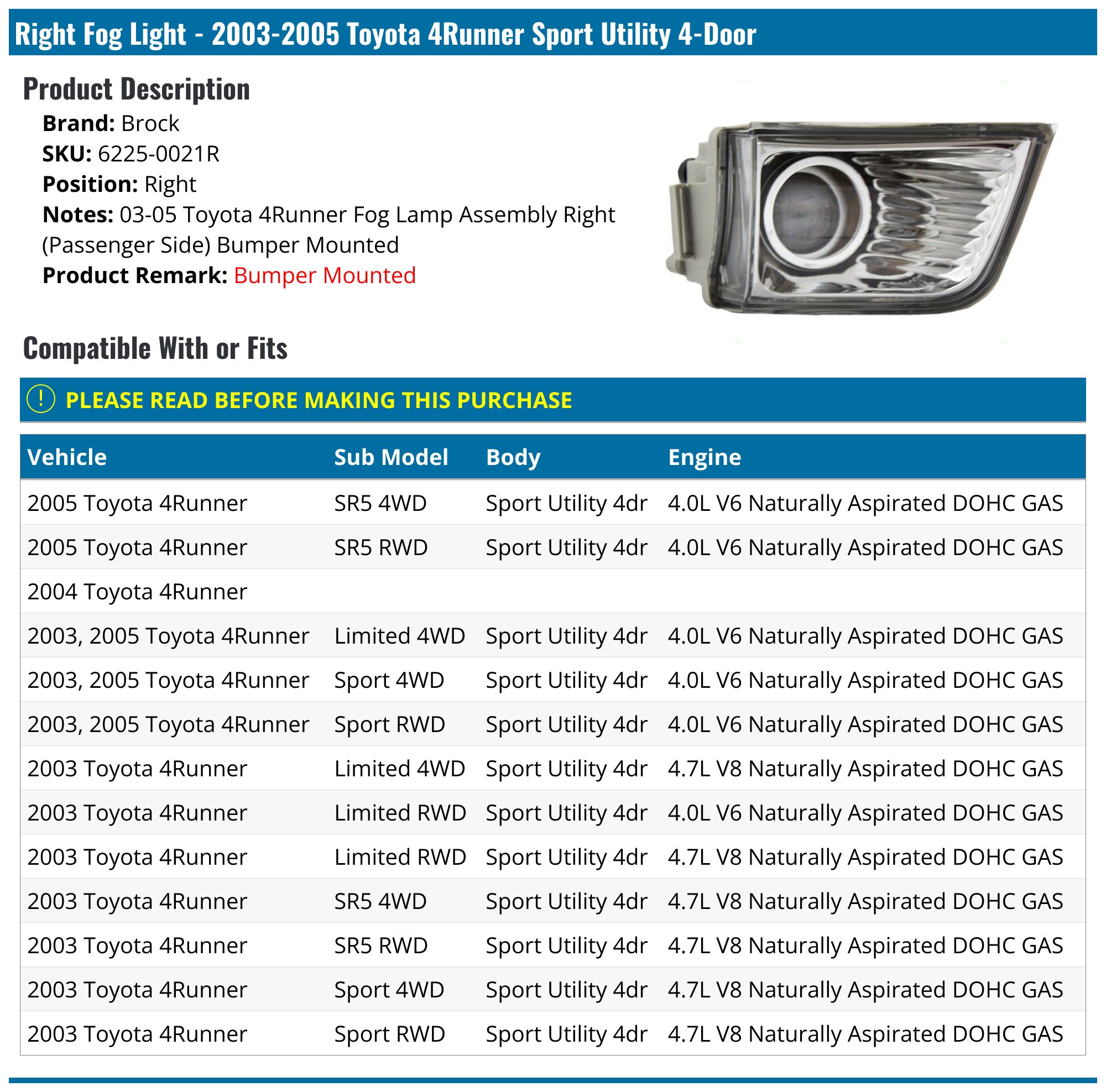 LEDKINGDOMUS Chrome Headlight Assembly Pair For 2003-2005 Toyota 4Runner 4.0L/4.7L - Driver & Passenger
