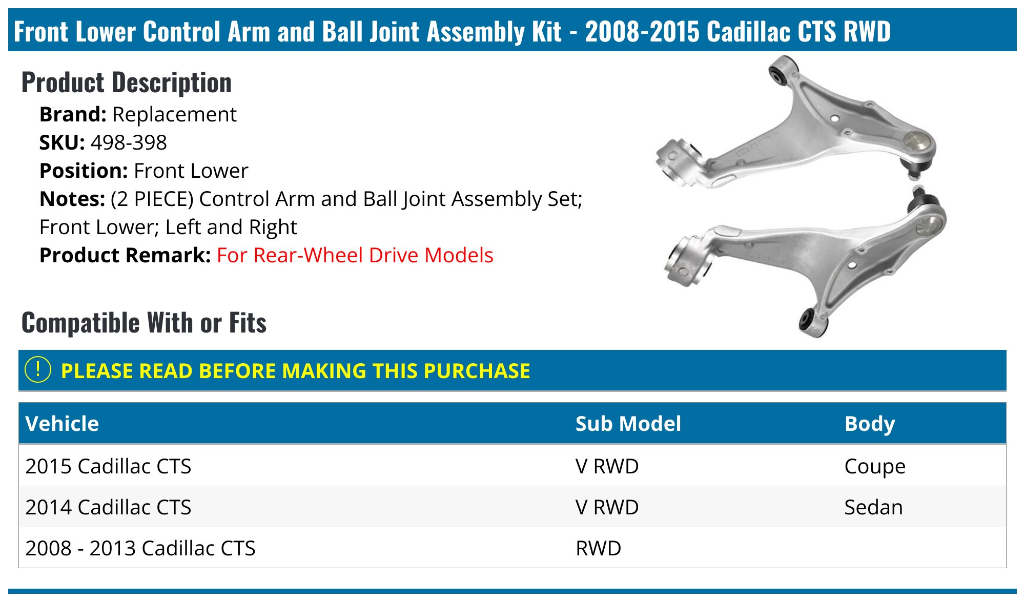 Cadillac CTS Parts & Accessories - OEM & Aftermarket | Parts Geek