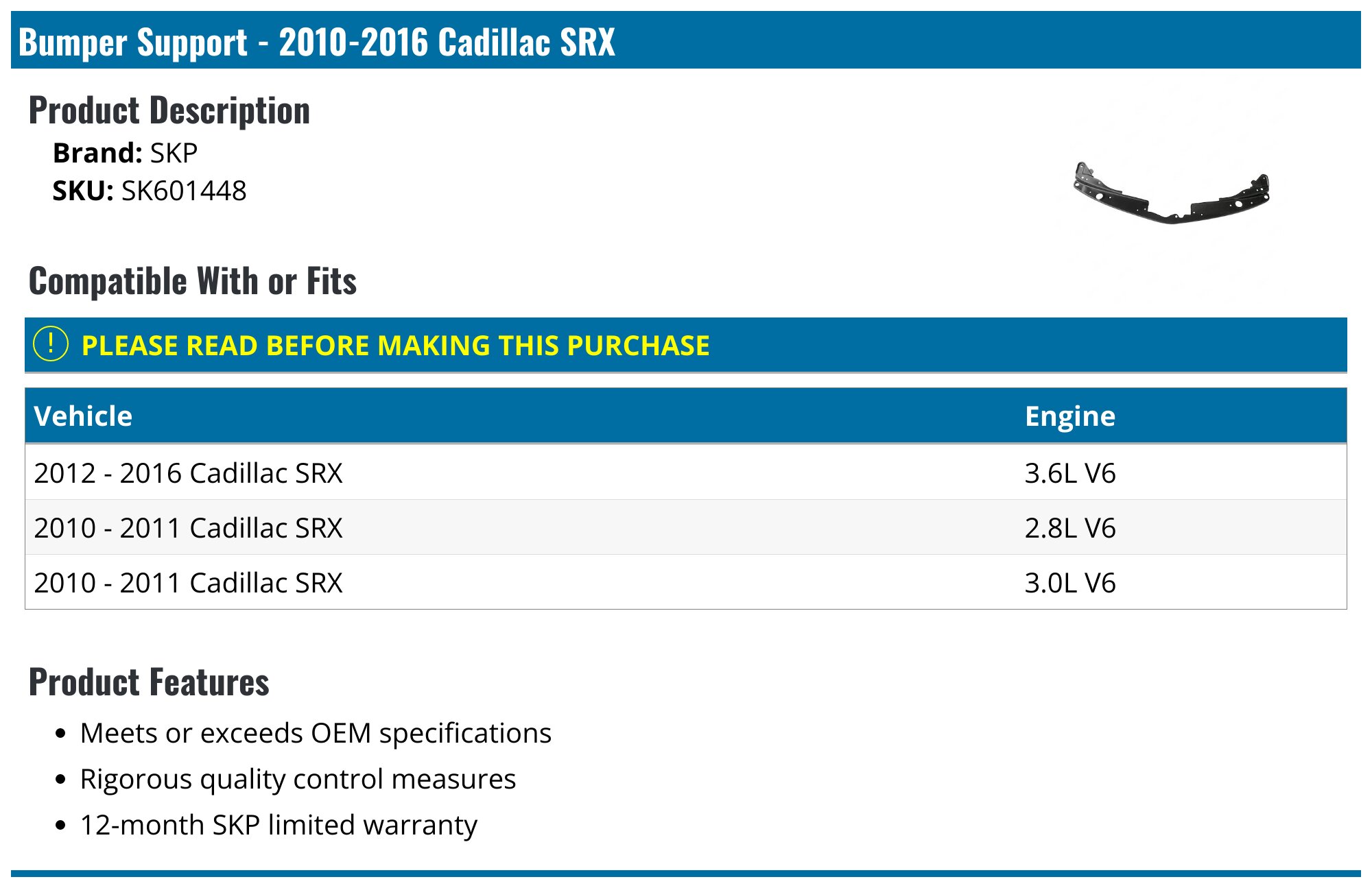 New Front Upper Bumper Reinforcement for Cadillac SRX 10-16 Steel 2.8L 3.0L 3.6L New Front Upper Bumper Reinforcement for Cadillac SRX 10-16 Steel 2.8L 3.0L 3.6L