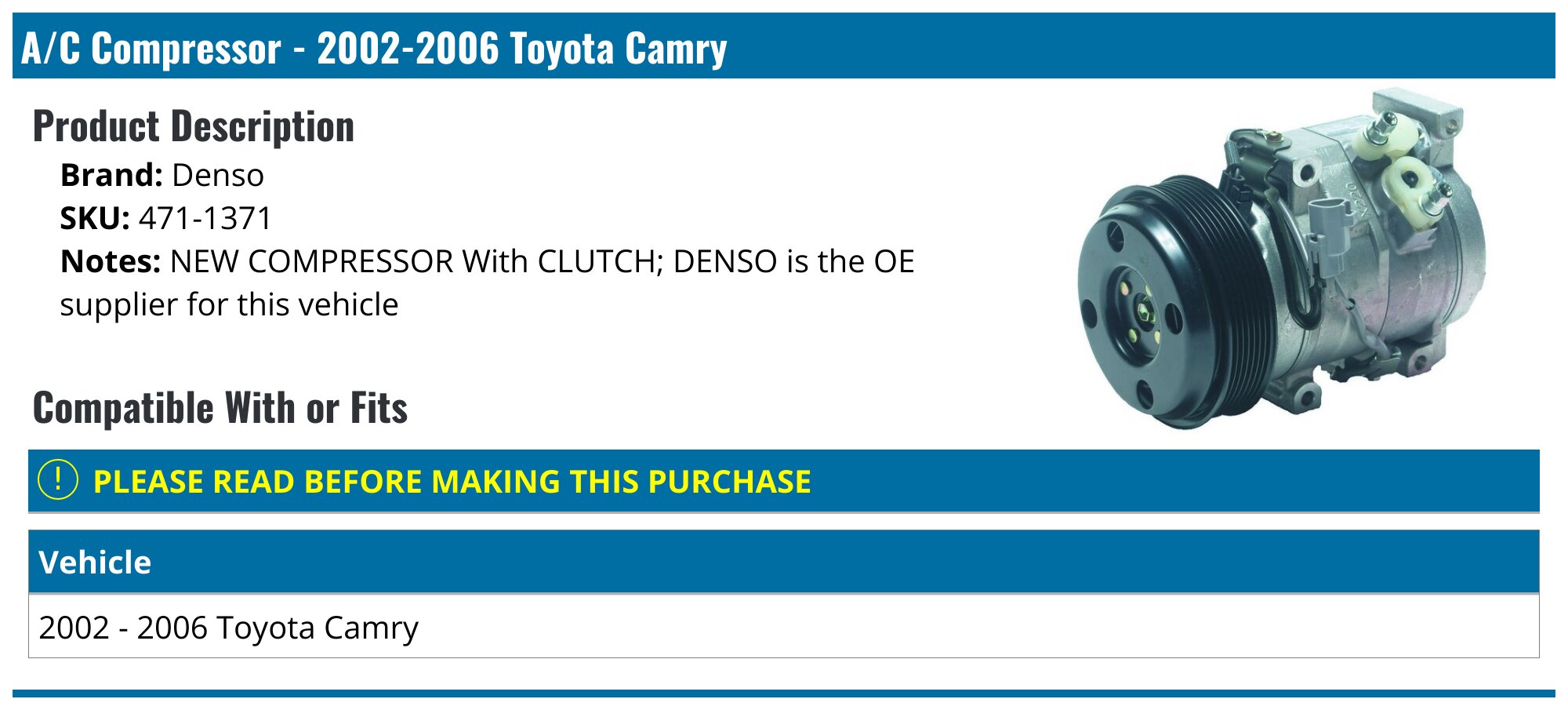 Denso 471-0821 Compressore A/C Per Auto – Ricambio Originale, Montaggio Esatto - 4