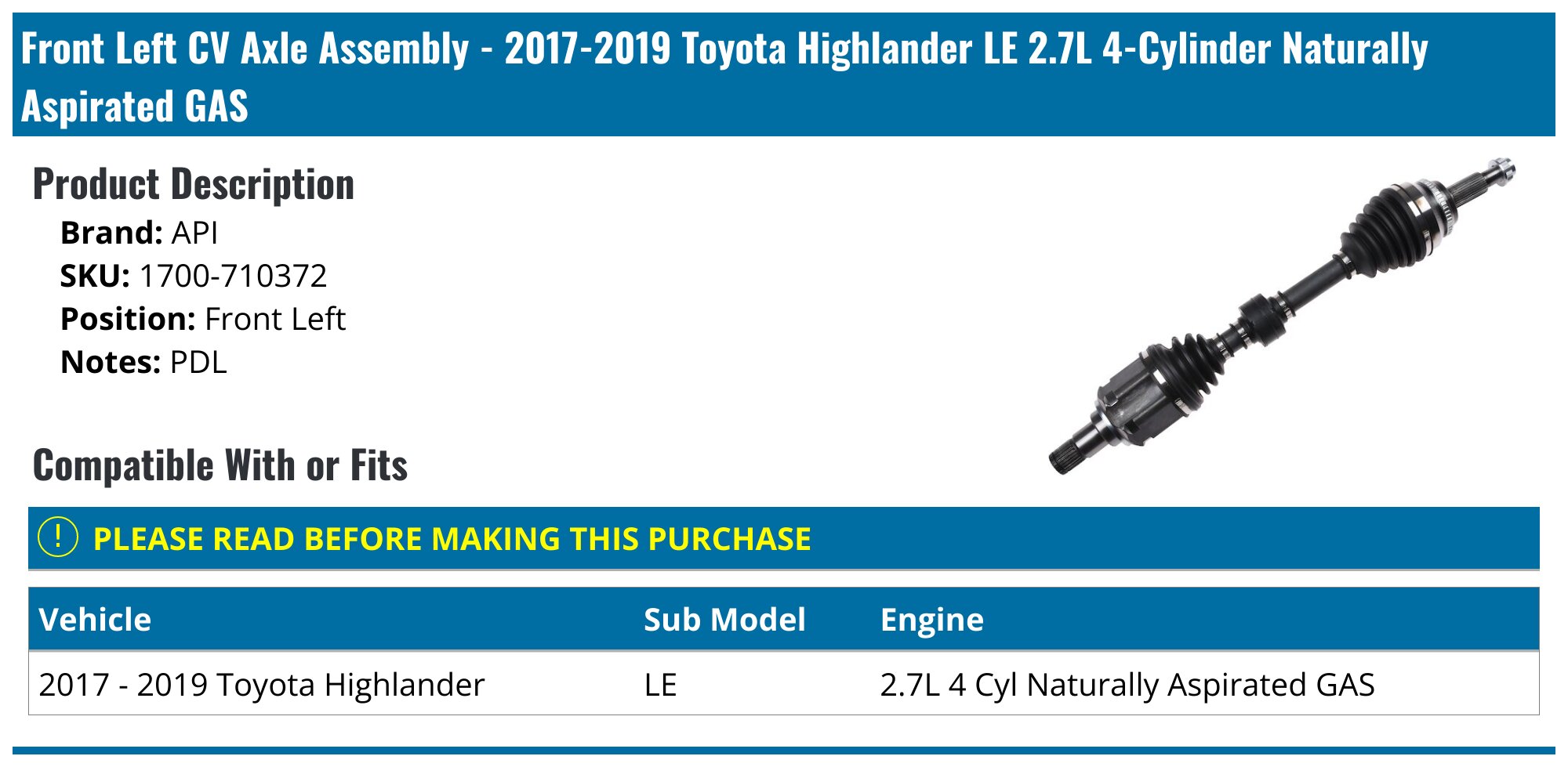 Antimpacto Toyota Highlander 2017-2018 Delantera | Meses sin interés