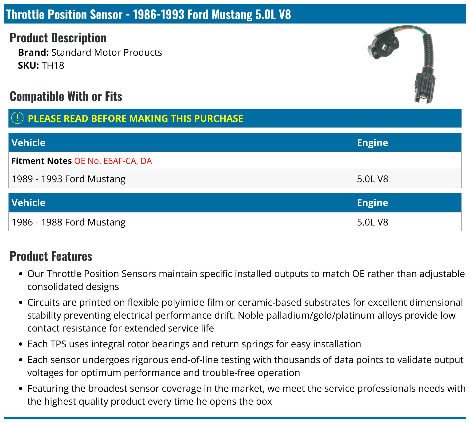Standard Ignition 3 Terminal Throttle Position Sensor TH35 | O'Reilly Auto Parts Standard Ignition 3 Terminal Throttle Position Sensor TH35 | O'Reilly Auto Parts