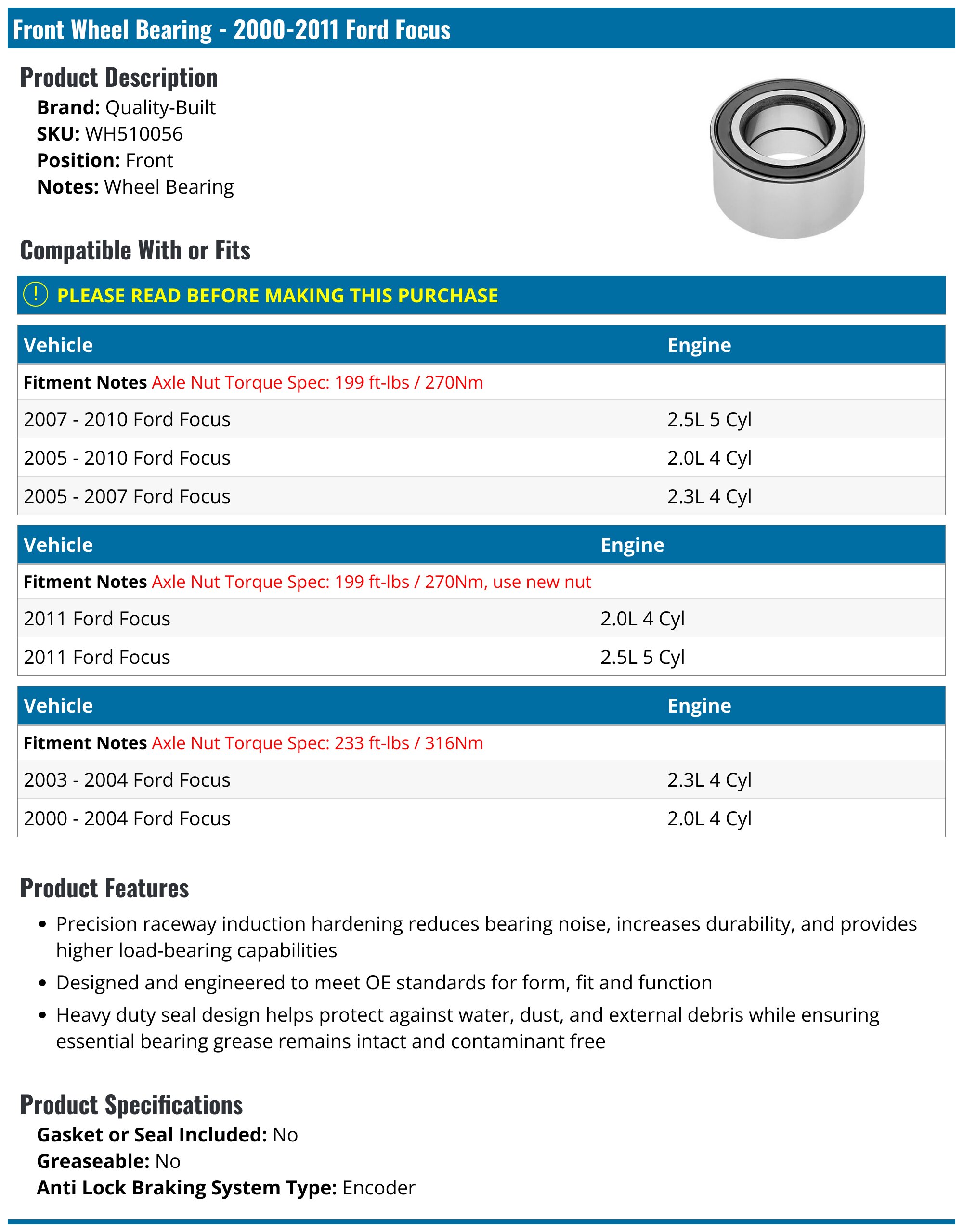 Replacement For Ford Focus 2000-2011 For Ford Focus 2000-2011 - Part Number 37348ZN (HR0521) Rear Axle Nut