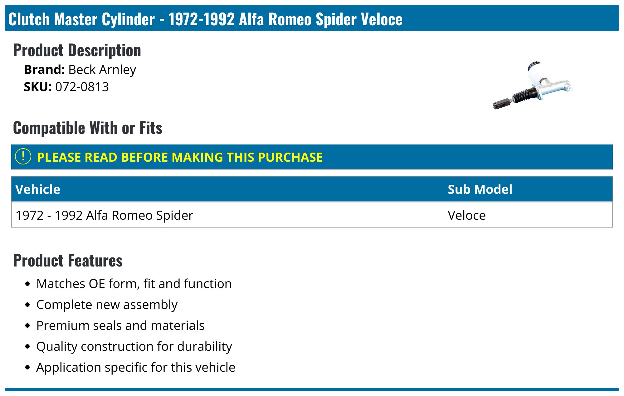 Alfa Romeo Spider Parts